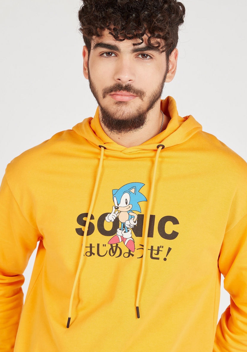 Sonic Print Sweatshirt with Long Sleeves and Hood-Sweatshirts-image-2