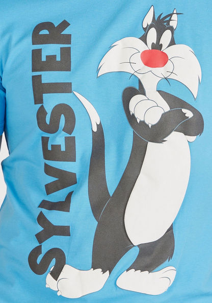 Sylvester Print Crew Neck T-shirt with Short Sleeves-T Shirts-image-2