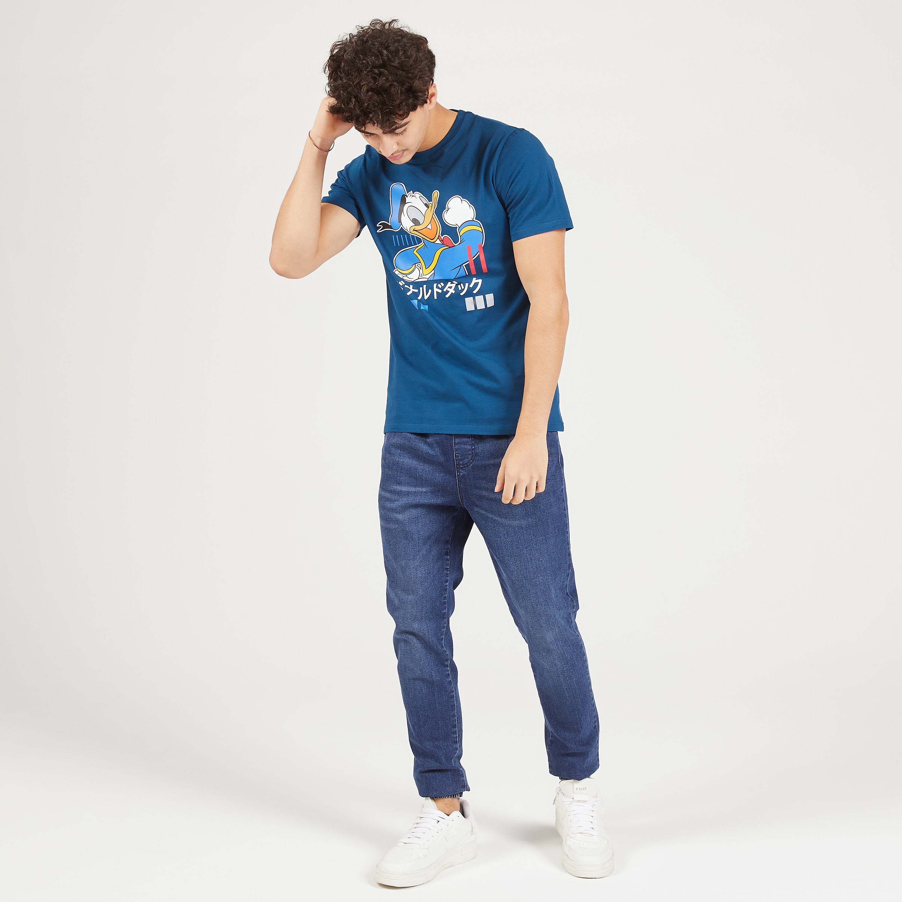 Donald Duck Print Crew Neck T-shirt with Short Sleeves-men-clothing-tshirtsandpolos-tshirts-image-2