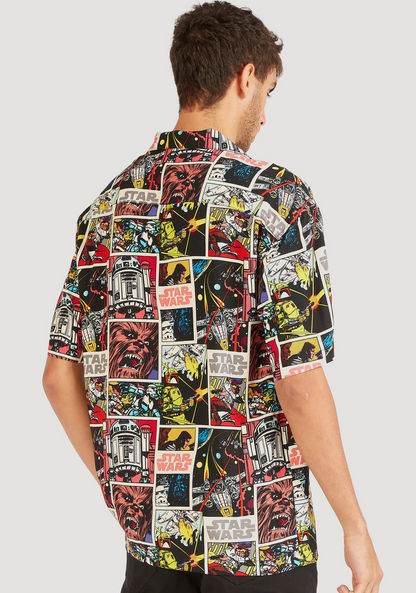 Star Wars Print Shirt with Short Sleeves and Camp Collar-Shirts-image-3