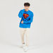 Superman Textured Crew Neck Sweatshirt with Long Sleeves-Sweatshirts-thumbnailMobile-1