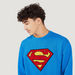 Superman Textured Crew Neck Sweatshirt with Long Sleeves-Sweatshirts-thumbnailMobile-2