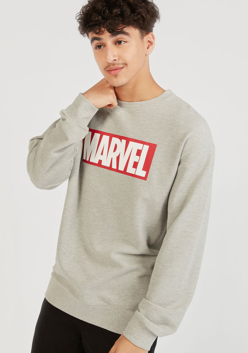 Marvel Print Crew Neck Sweatshirt with Long Sleeves-Sweatshirts-image-0