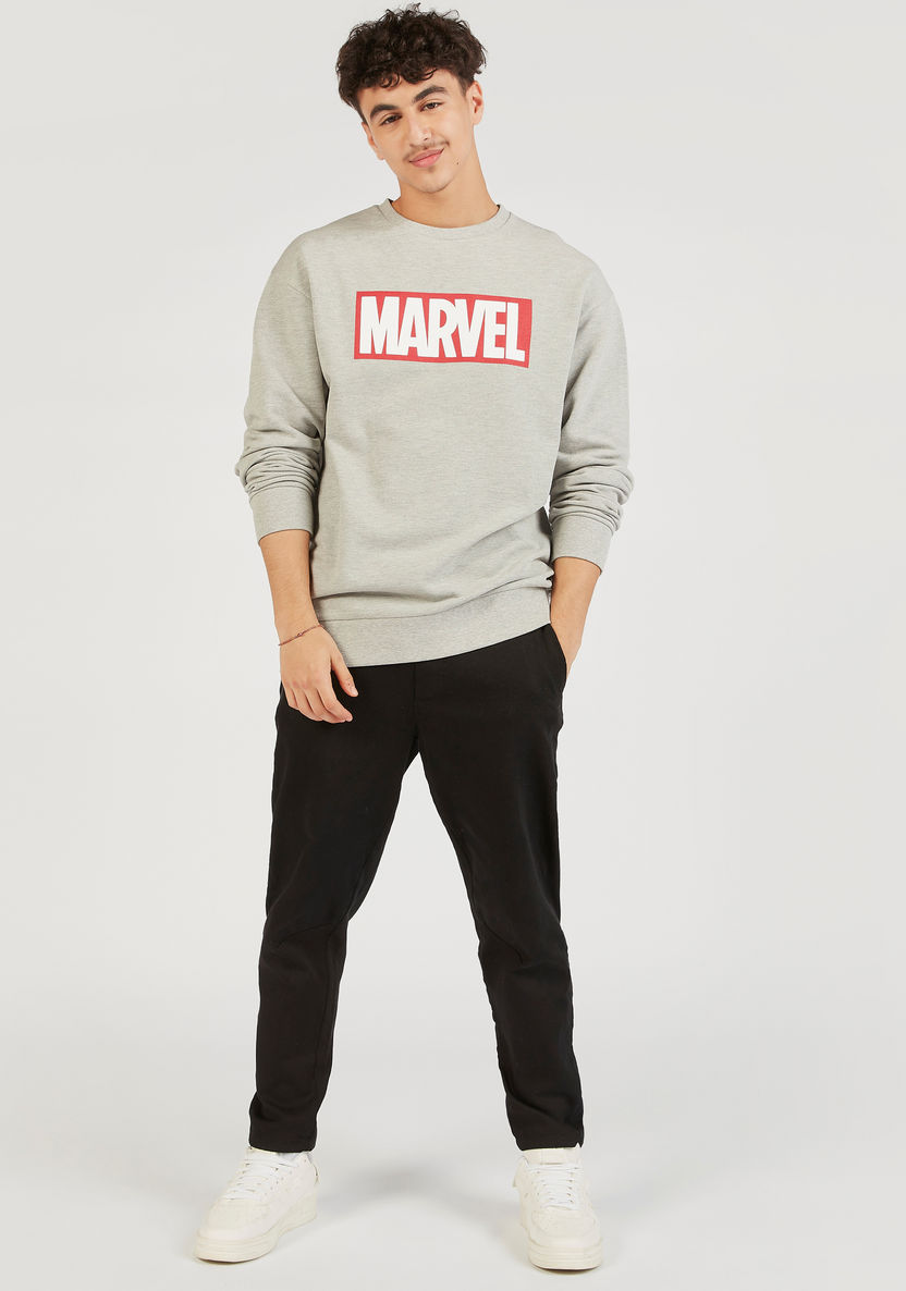 Marvel Print Crew Neck Sweatshirt with Long Sleeves-Sweatshirts-image-1
