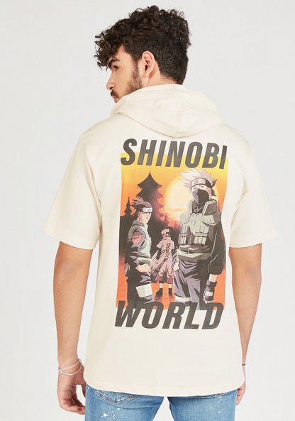 Shinobi World Print Sweatshirt with Hood and Short Sleeves-Sweatshirts-image-3