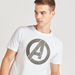 Avengers Print Crew Neck T-shirt with Short Sleeves-T Shirts-thumbnail-2