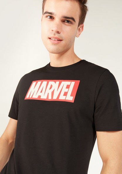 Marvel Print T-shirt with Crew Neck and Short Sleeves-T Shirts-image-2