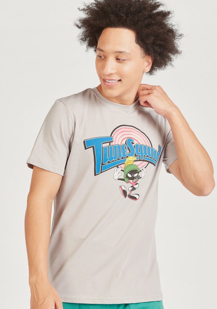 Tune Squad Print Crew Neck T-shirt with Short Sleeves-T Shirts-image-1