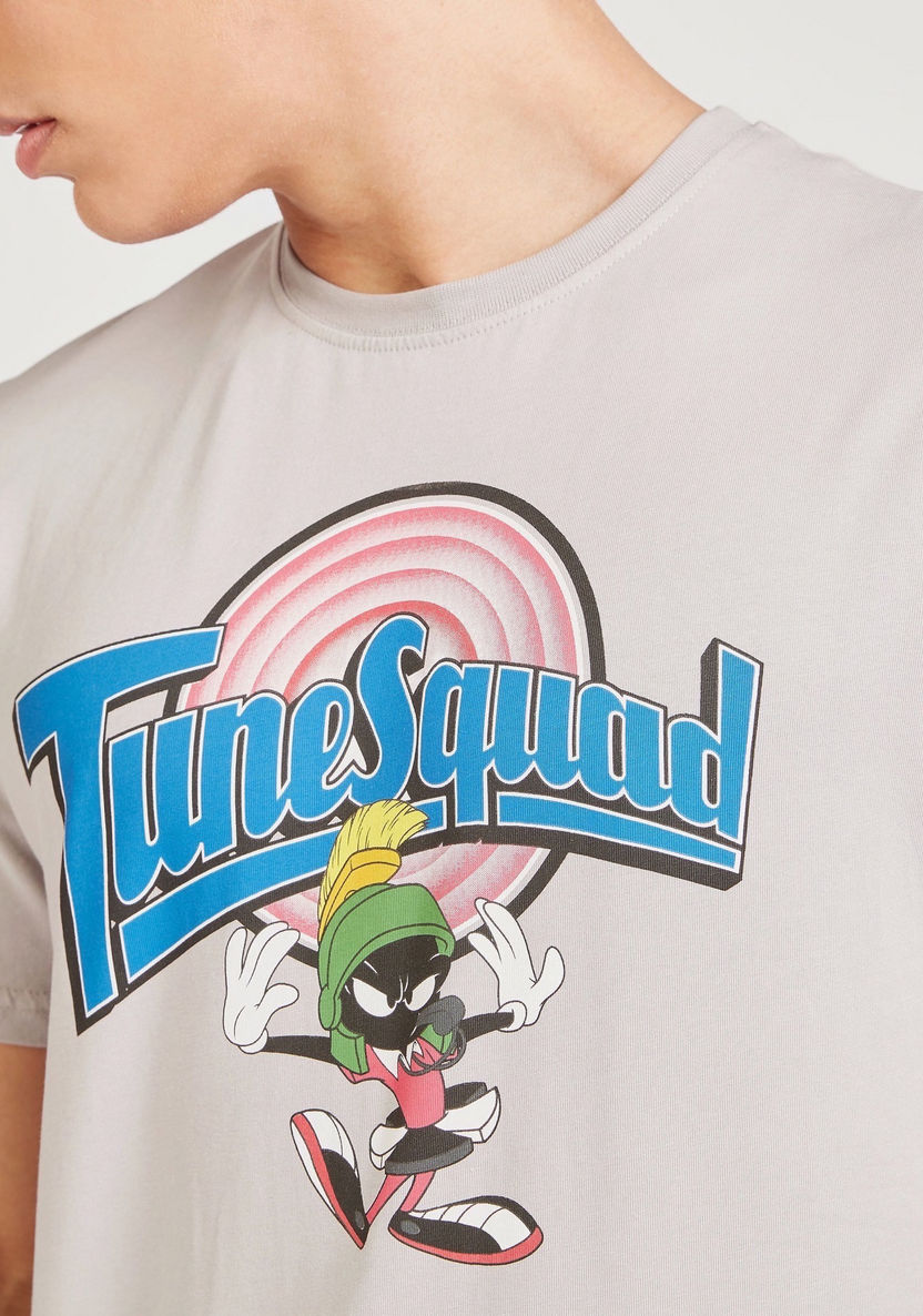 Tune Squad Print Crew Neck T-shirt with Short Sleeves-T Shirts-image-2