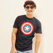 Captain America Print T-shirt with Crew Neck and Short Sleeves-T Shirts-thumbnailMobile-0