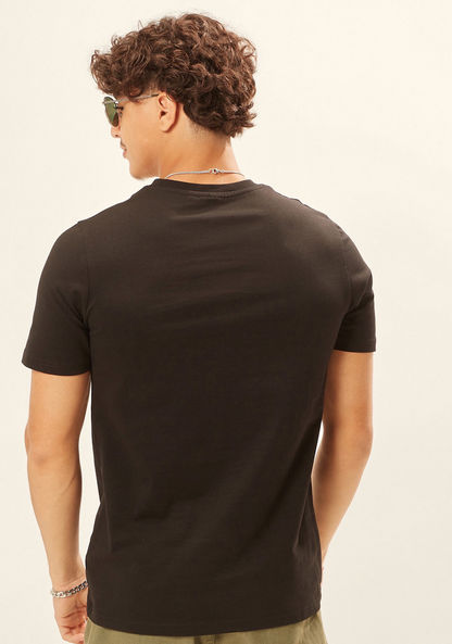 Printed Crew Neck T-shirt with Short Sleeves-T Shirts-image-3