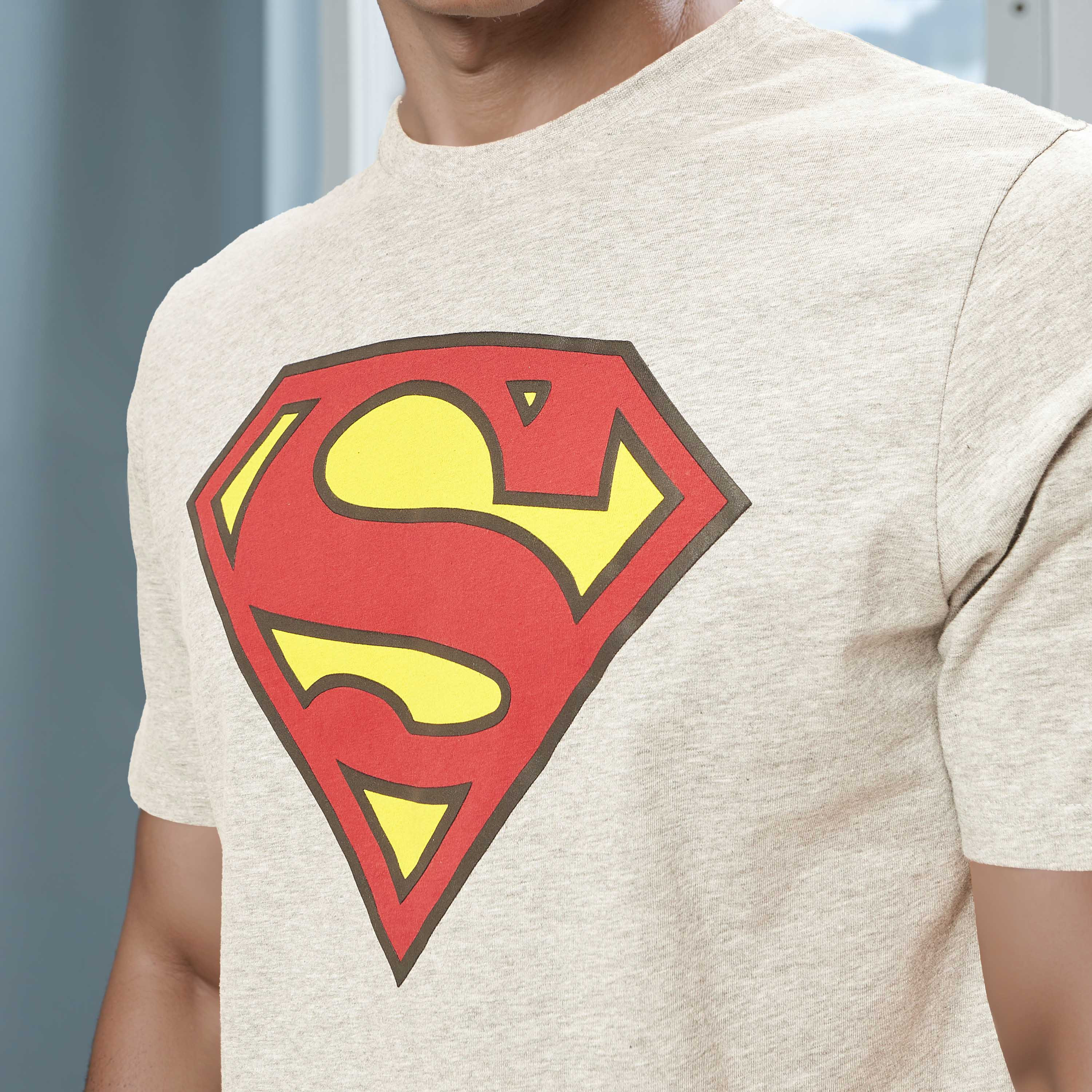 Slim Fit Superman Logo Print Crew Neck T-shirt with Short Sleeves-men-clothing-tshirtsandpolos-tshirts-image-3