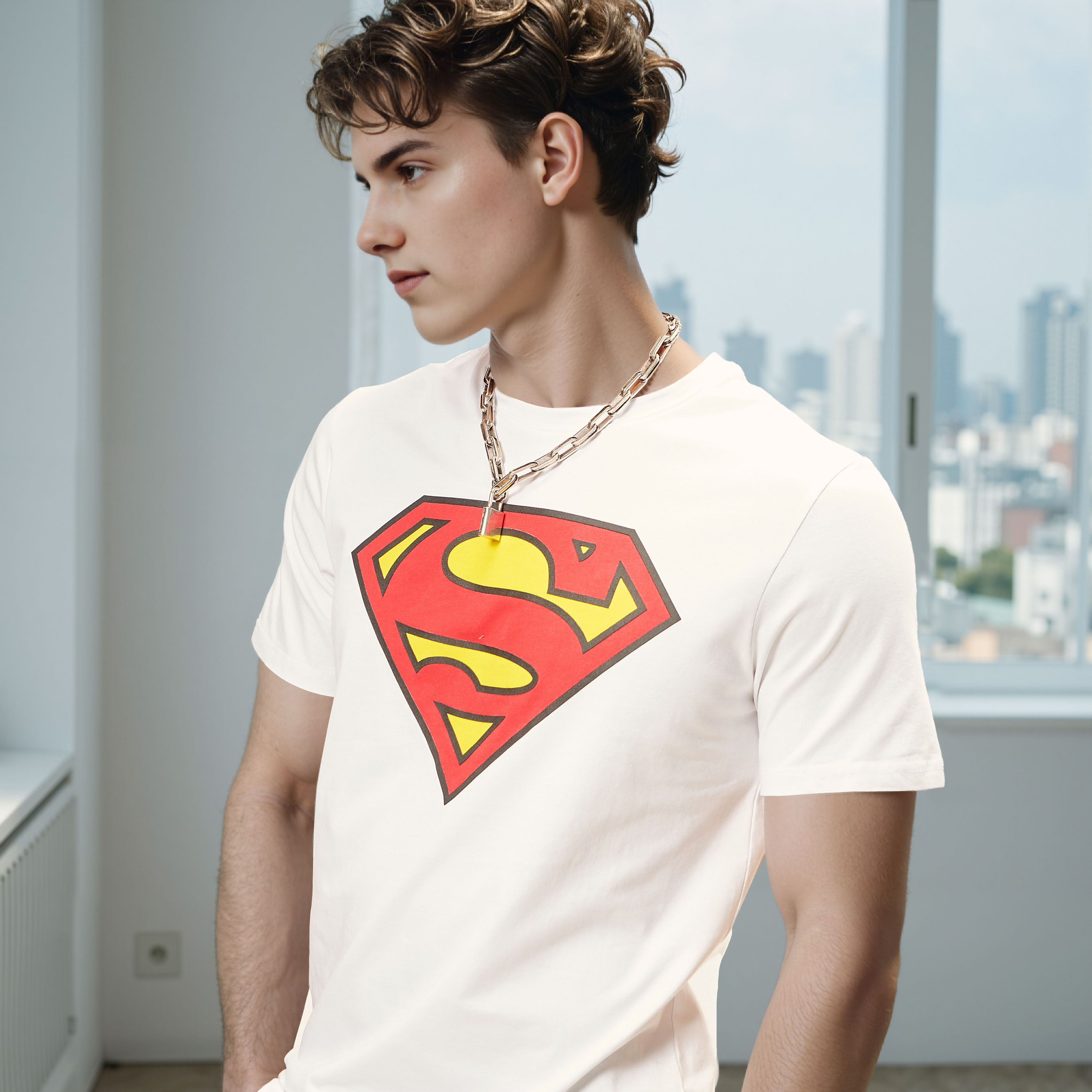 Slim Fit Superman Logo Print Crew Neck T-shirt with Short Sleeves-men-clothing-tshirtsandpolos-tshirts-image-12