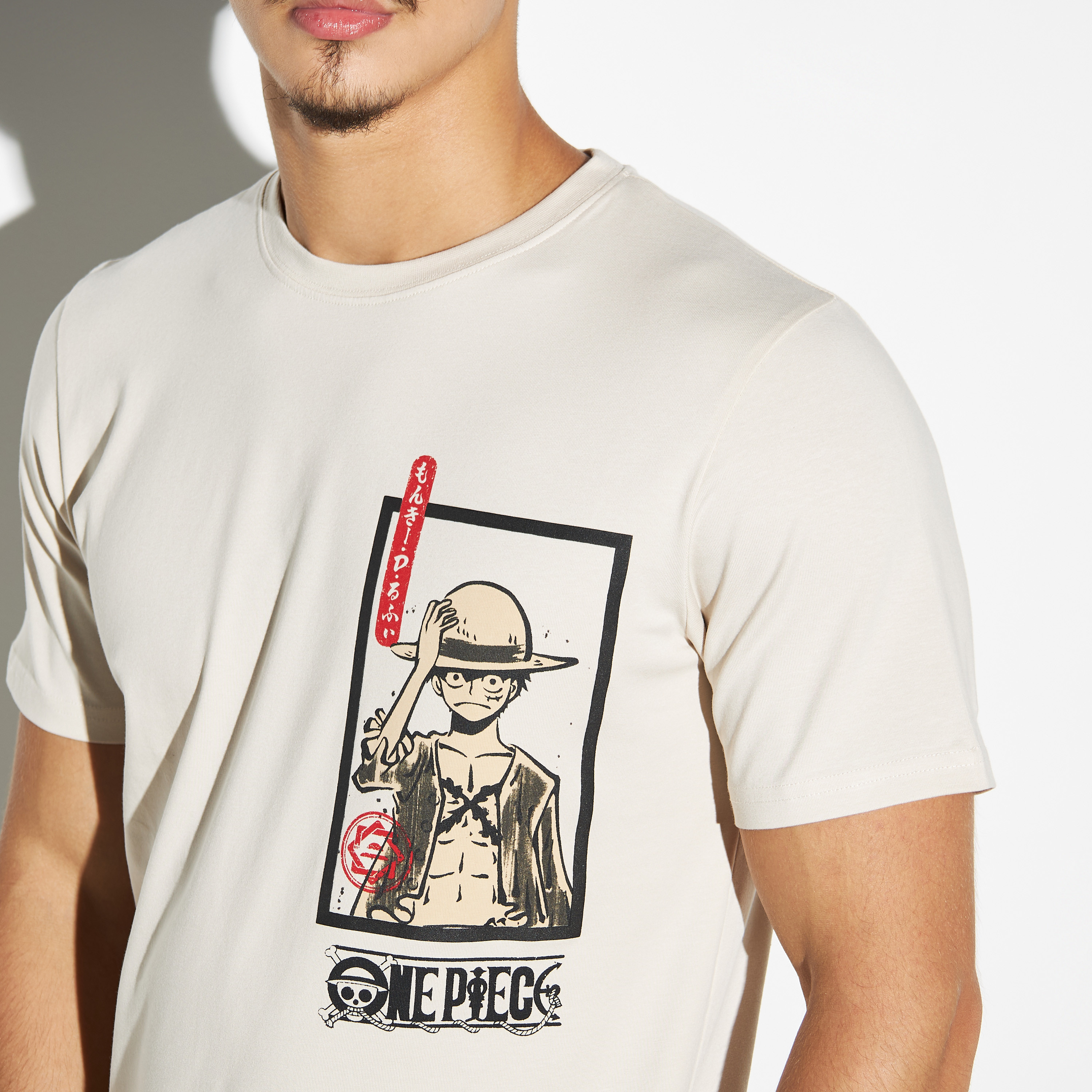 Shop One Piece Print T-shirt with Crew Neck and Short