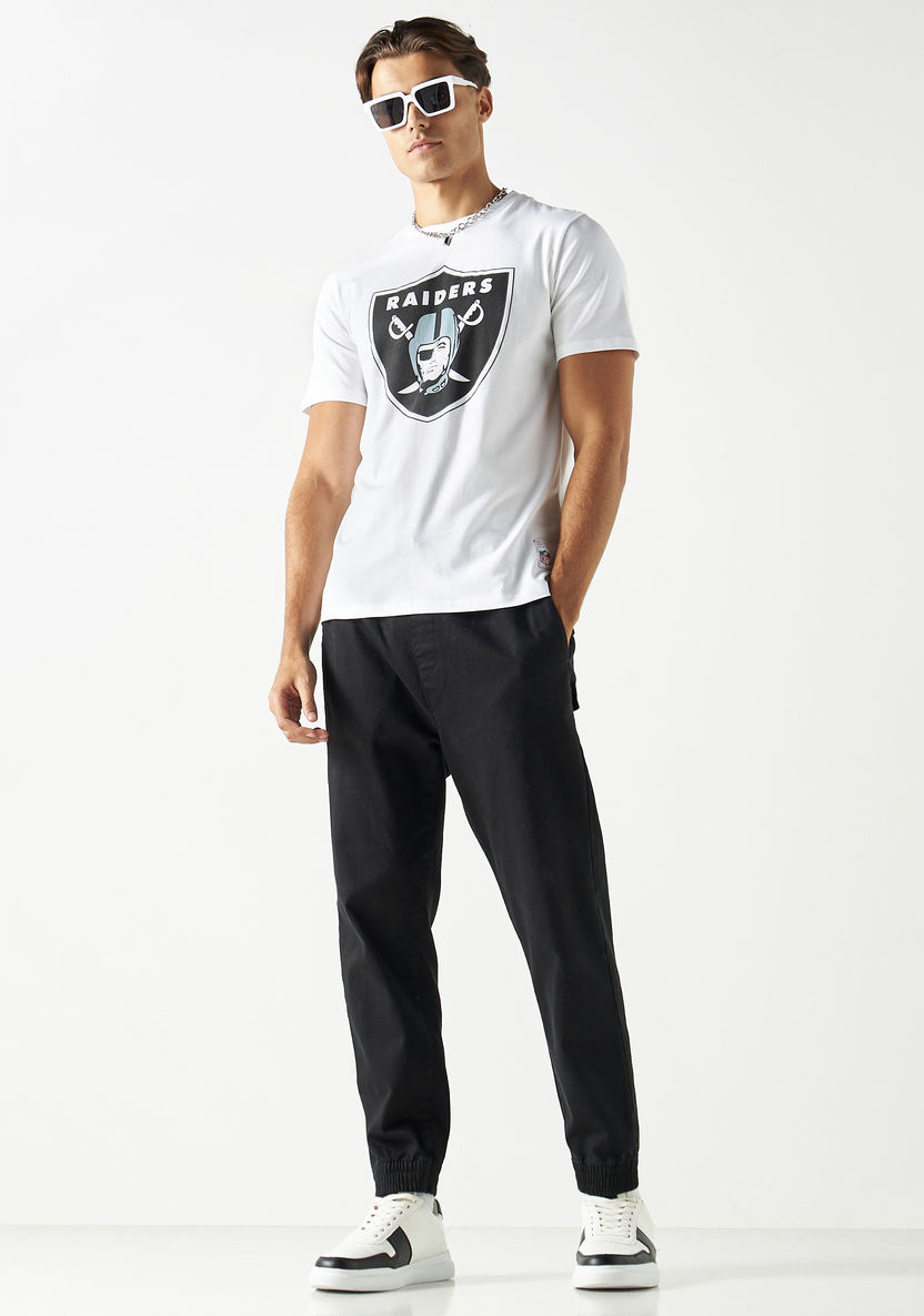 Buy Raiders Print Crew Neck T-shirt with Short Sleeves | Splash UAE
