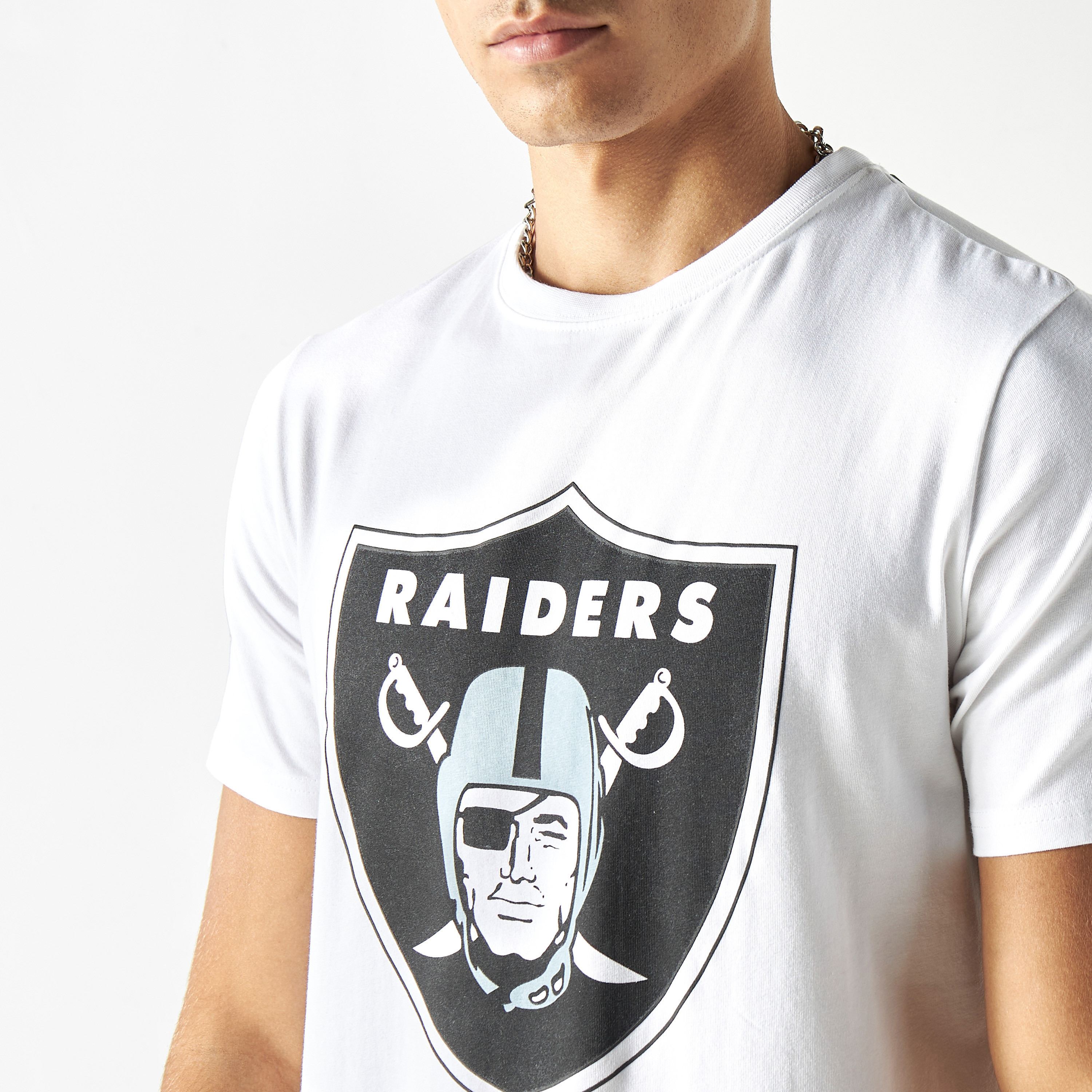 Buy Raiders Print Crew Neck T shirt with Short Sleeves Splash UAE