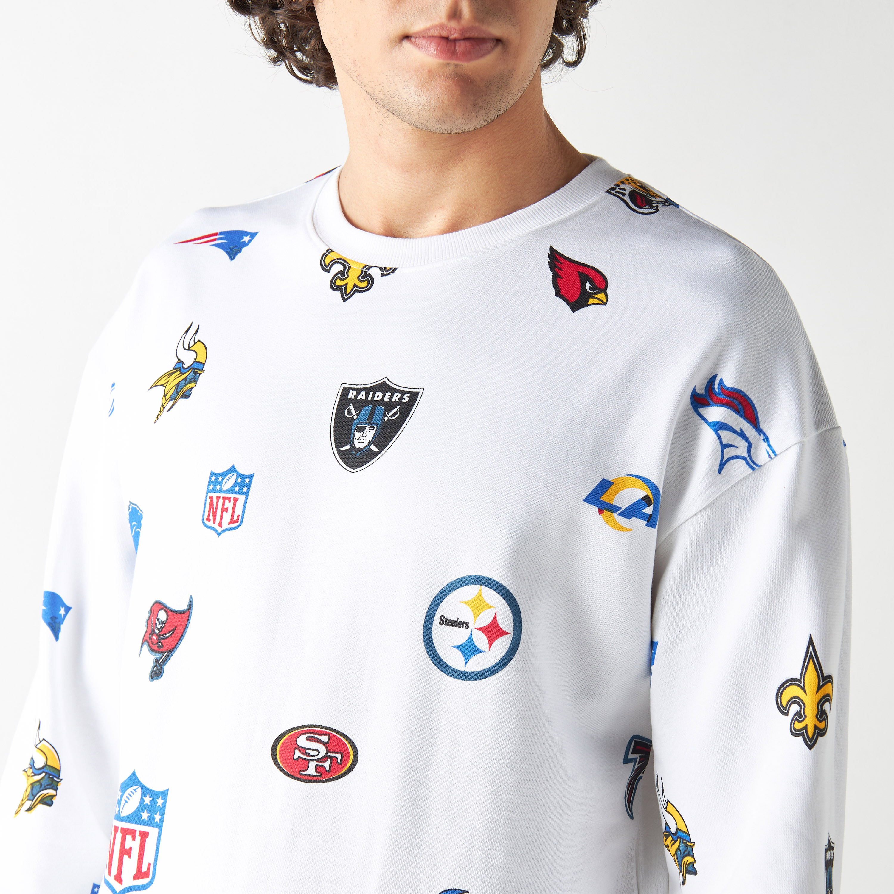 All Over National Football League Print Sweatshirt with Long Sleeves