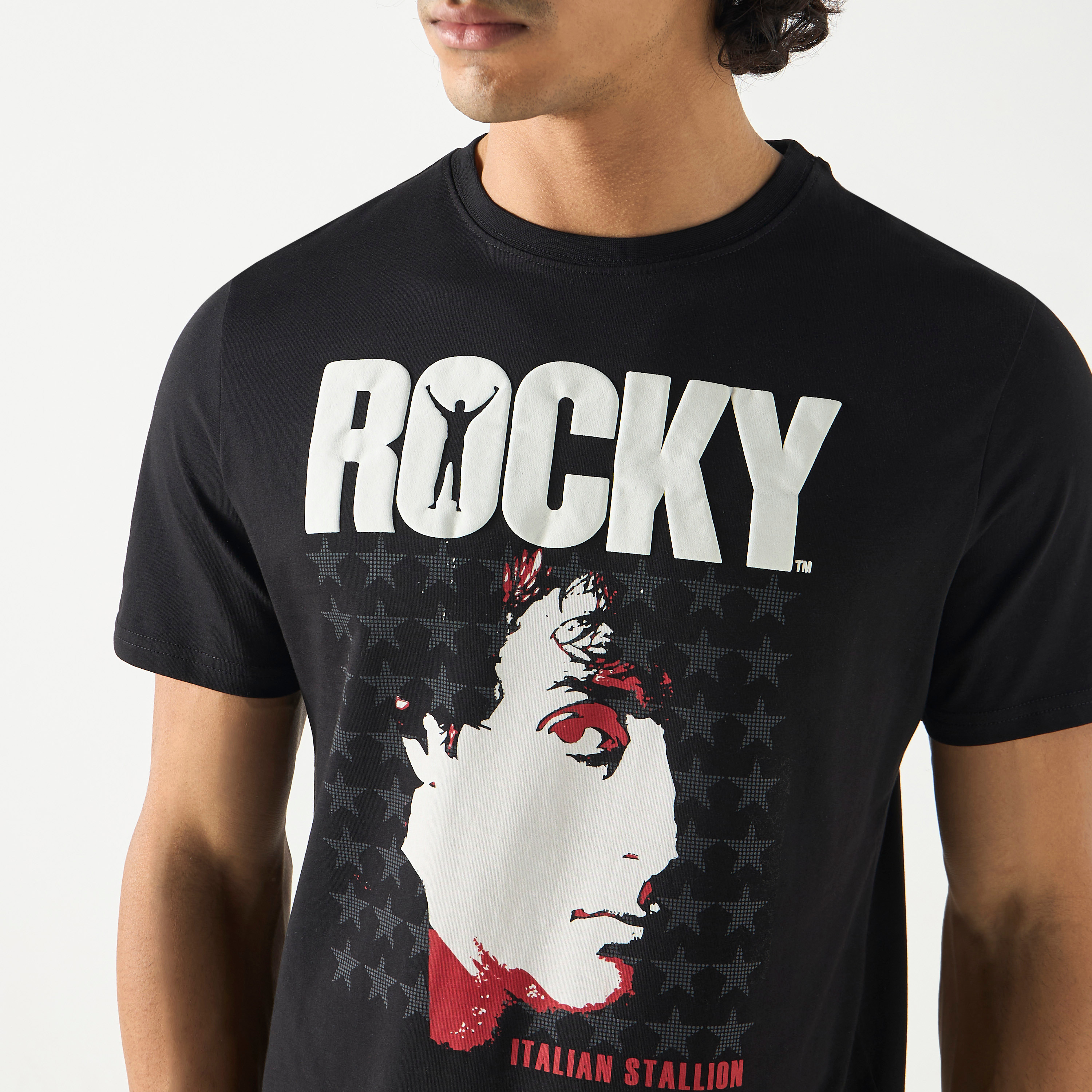 Rocky Graphic Print T-shirt with Crew Neck and Short Sleeves-men-clothing-tshirtsandpolos-tshirts-image-4