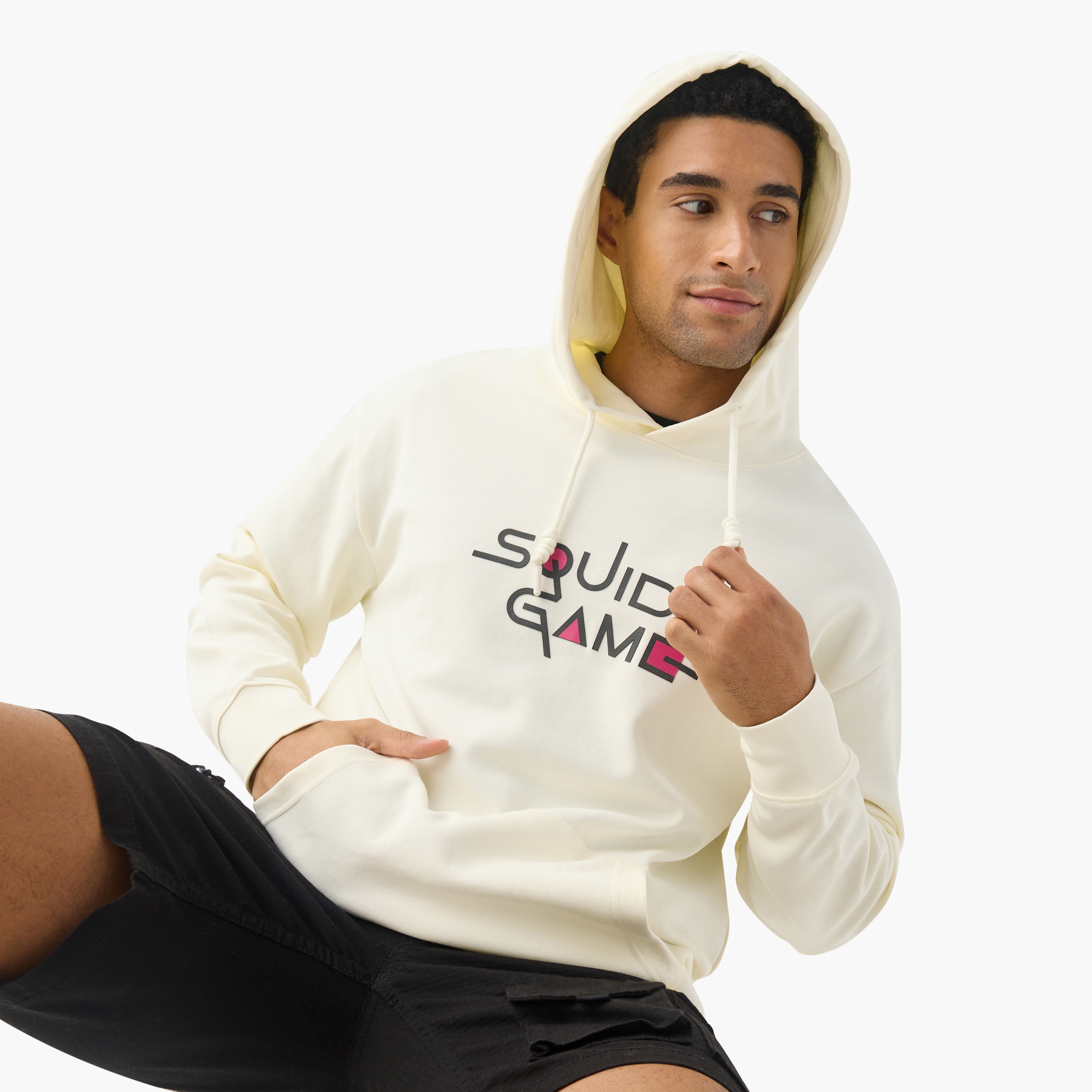 Squid Game Print Hooded Sweatshirt with Long Sleeves-men-winterwear-hoodiesandsweatshirts-image-1