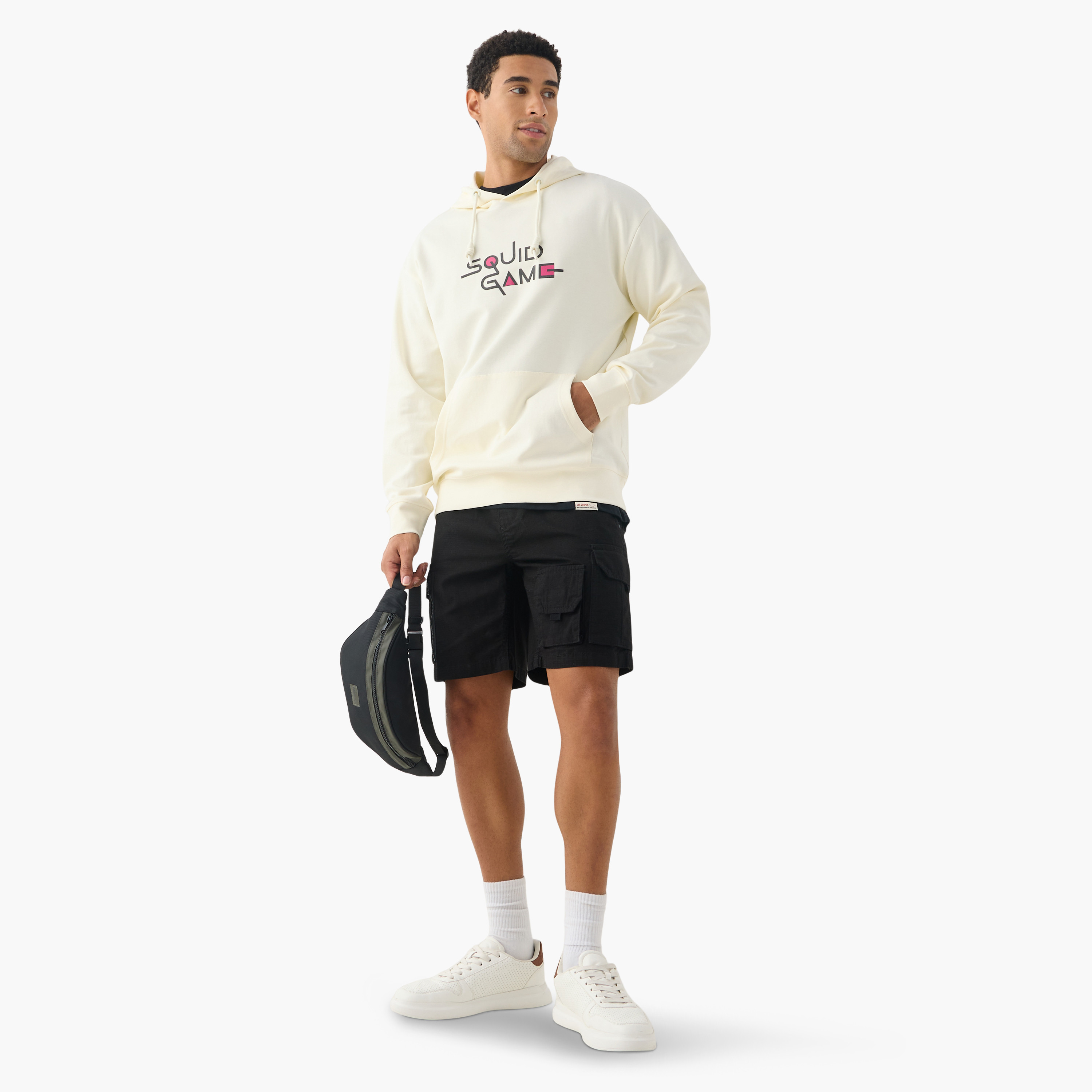 Squid Game Print Hooded Sweatshirt with Long Sleeves-men-winterwear-hoodiesandsweatshirts-image-2