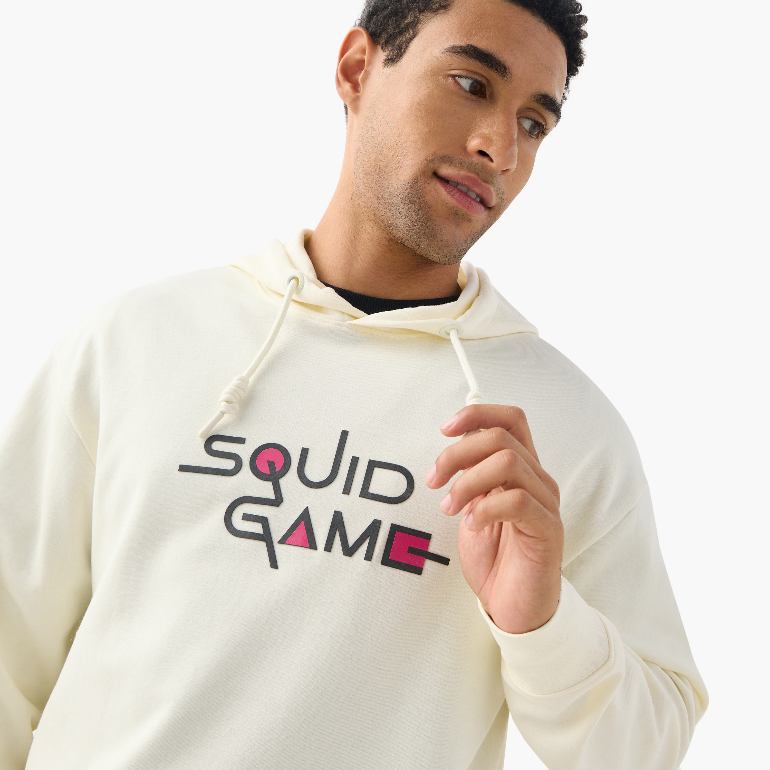 Squid Game Print Hooded Sweatshirt with Long Sleeves-men-winterwear-hoodiesandsweatshirts-image-4