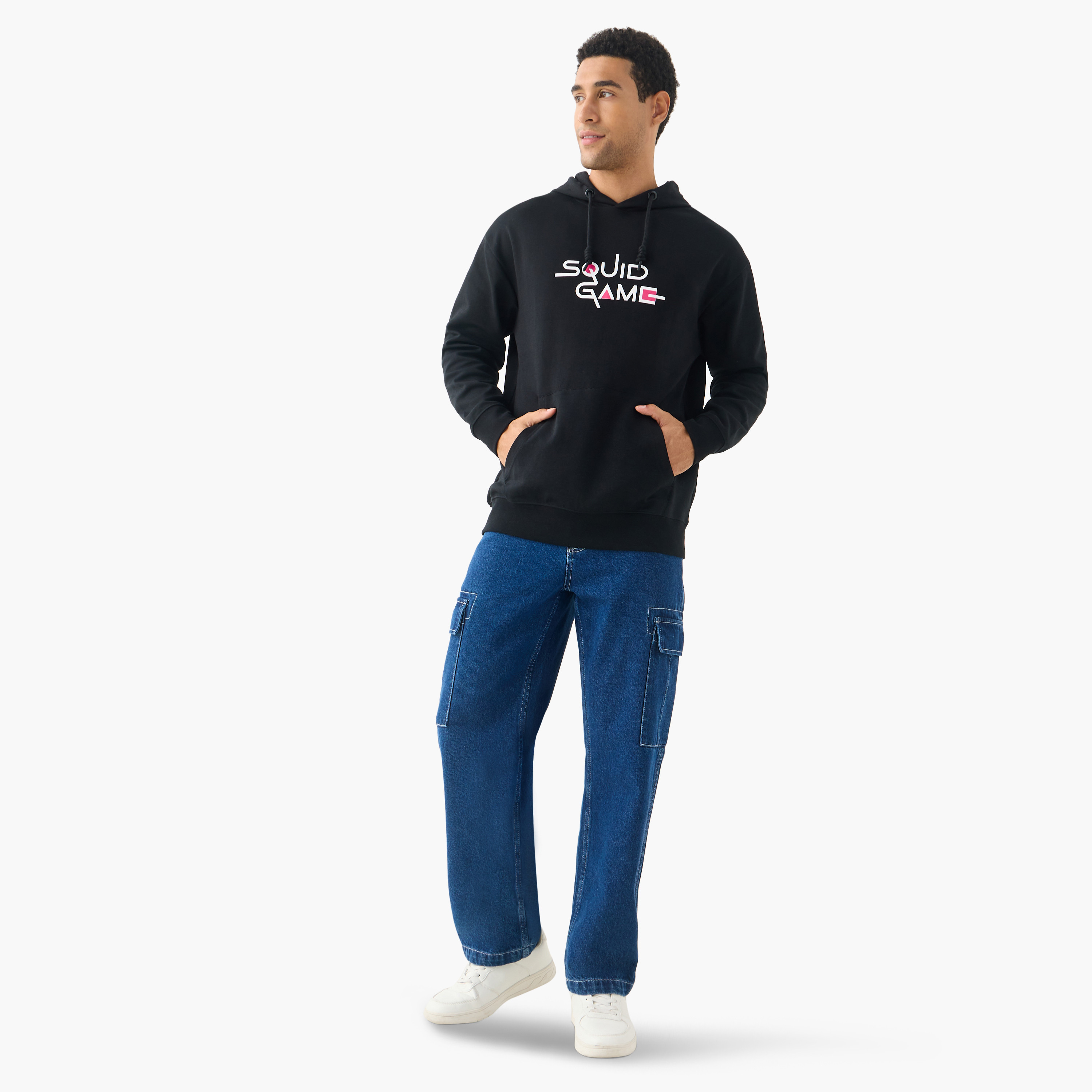 Squid Game Print Hooded Sweatshirt with Long Sleeves-men-winterwear-hoodiesandsweatshirts-image-7