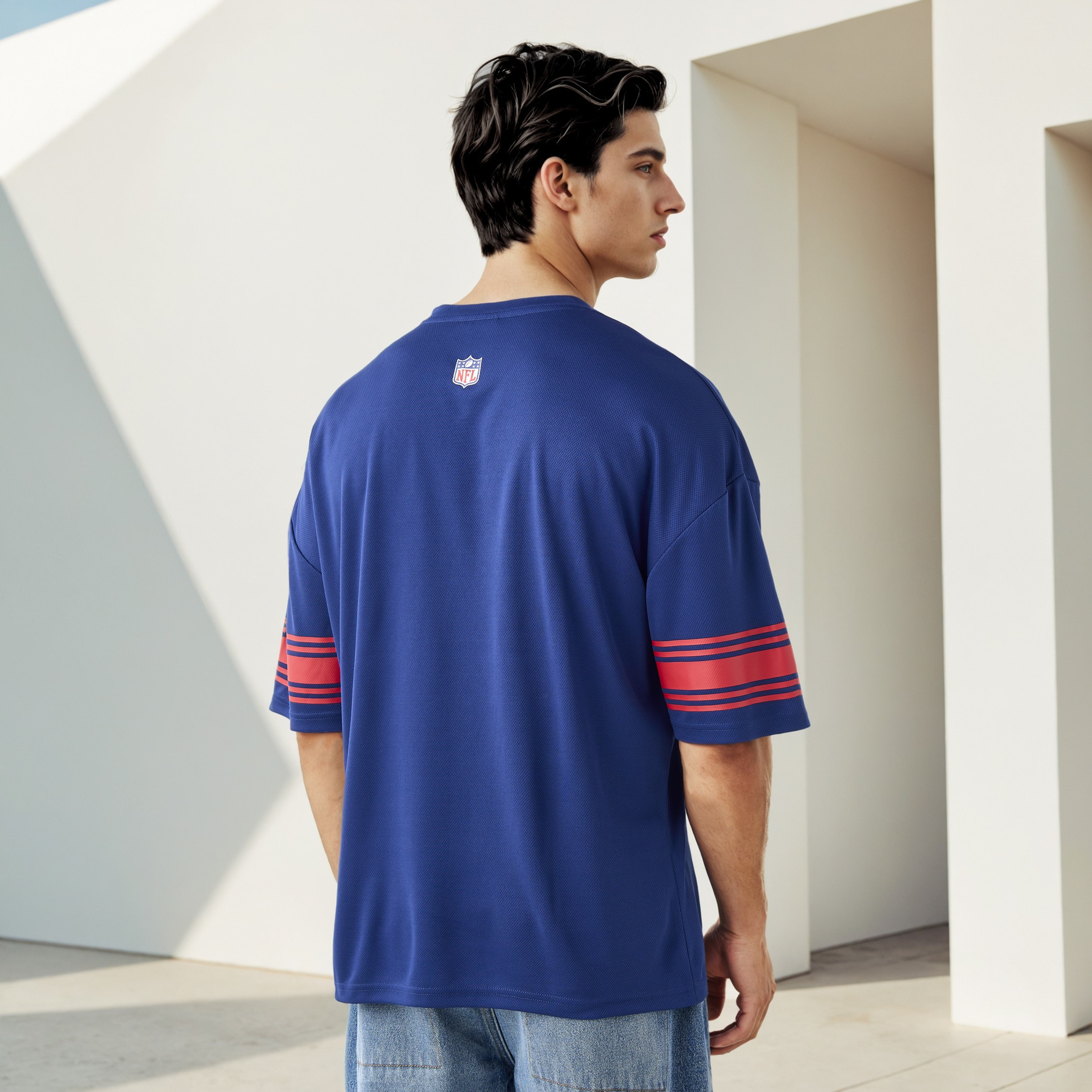 Giants Print V-neck T-shirt with Short Sleeves-men-clothing-tshirtsandpolos-tshirts-image-3
