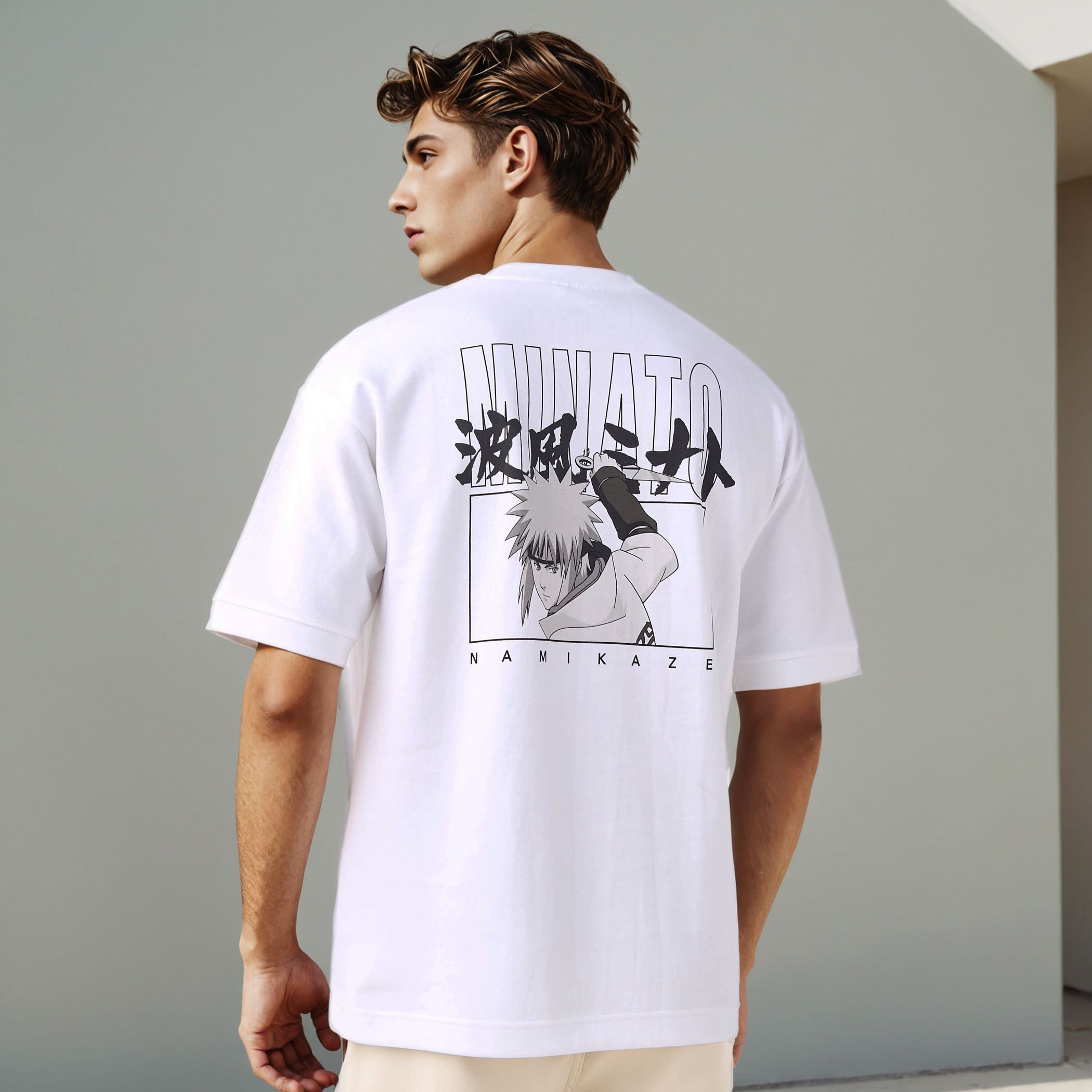 تيشيرت بياقة ضيقة وطبعات ناروتو-men-clothing-tshirtsandpolos-tshirts-image-1