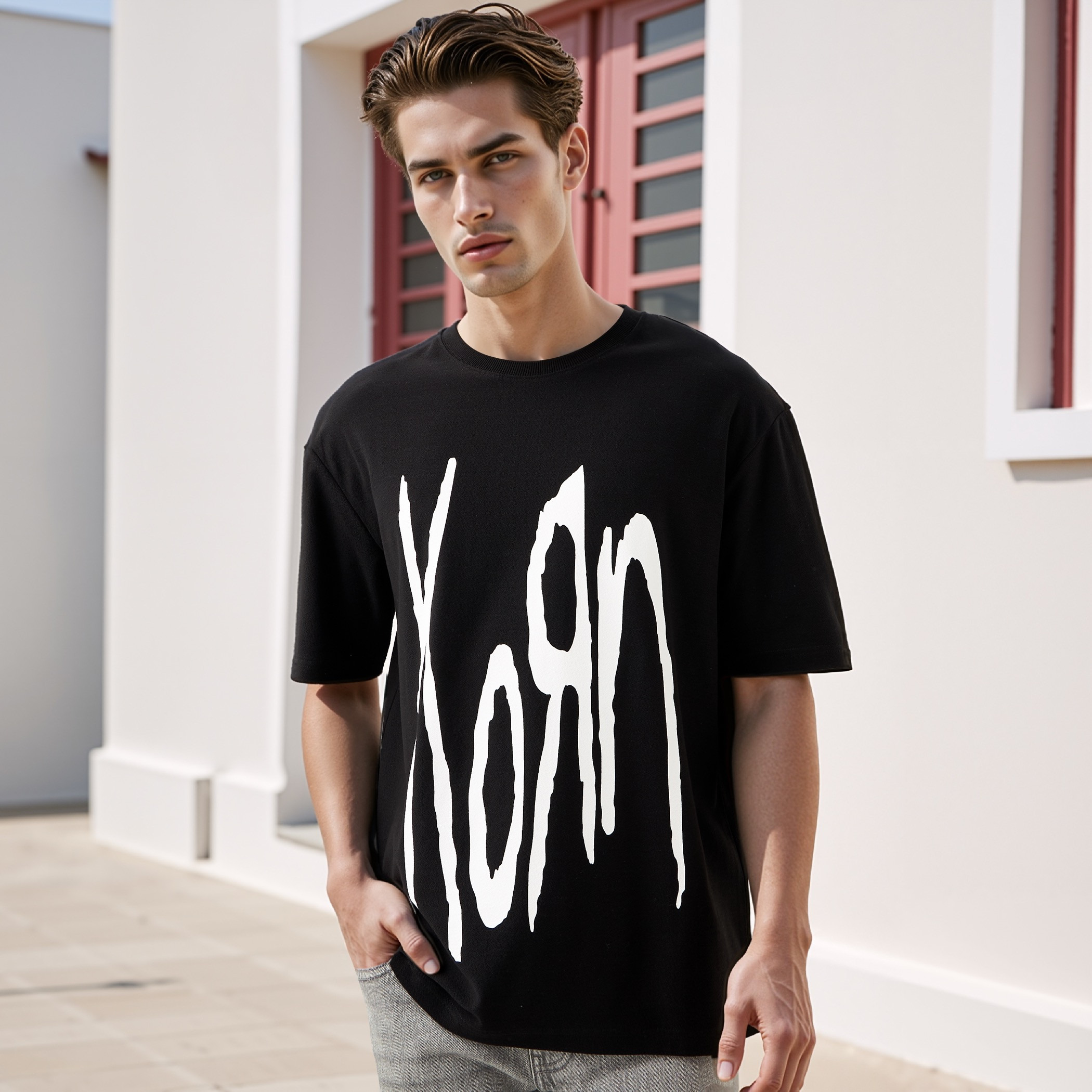 Korn Men Regular Fit Crew Neck Short Sleeves T-shirt-men-clothing-tshirtsandpolos-tshirts-image-1