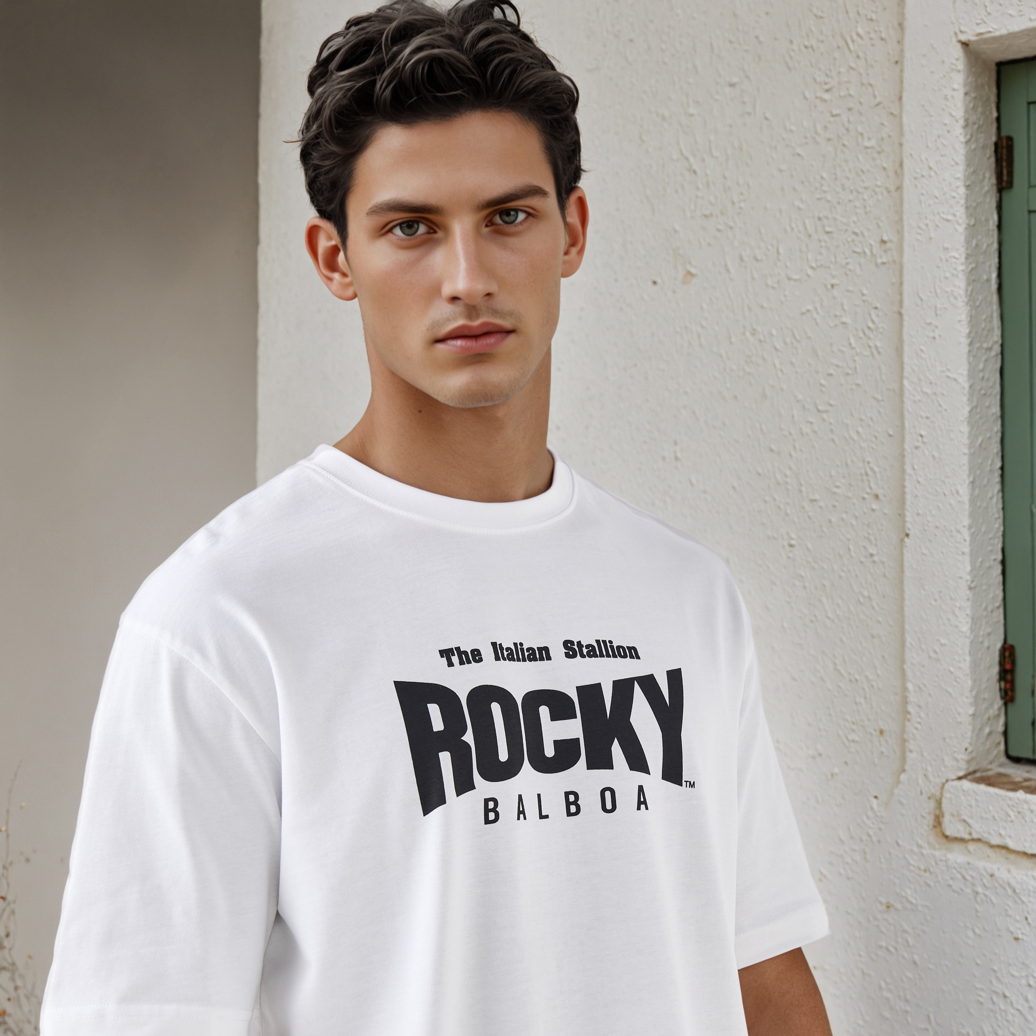 تيشيرت بقصة مريحة وياقة ضيقة وأكمام قصيرة وطبعات للرجال-men-clothing-tshirtsandpolos-tshirts-image-4