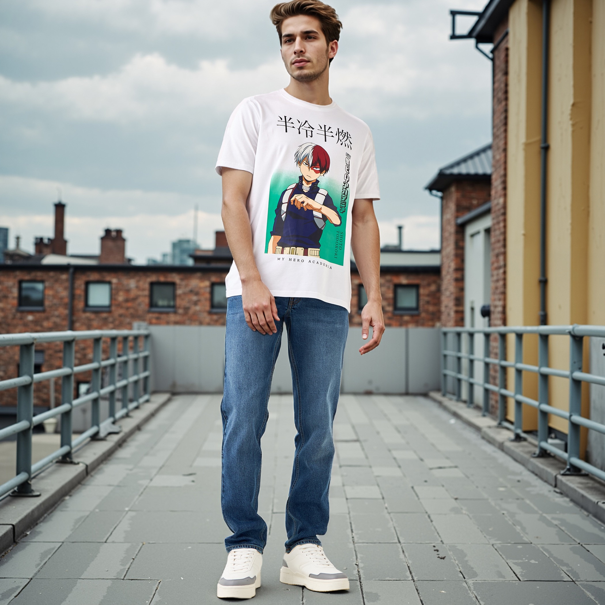 Regular Fit Shoto Todoroki Print Crew Neck T-shirt-men-clothing-tshirtsandpolos-tshirts-image-2