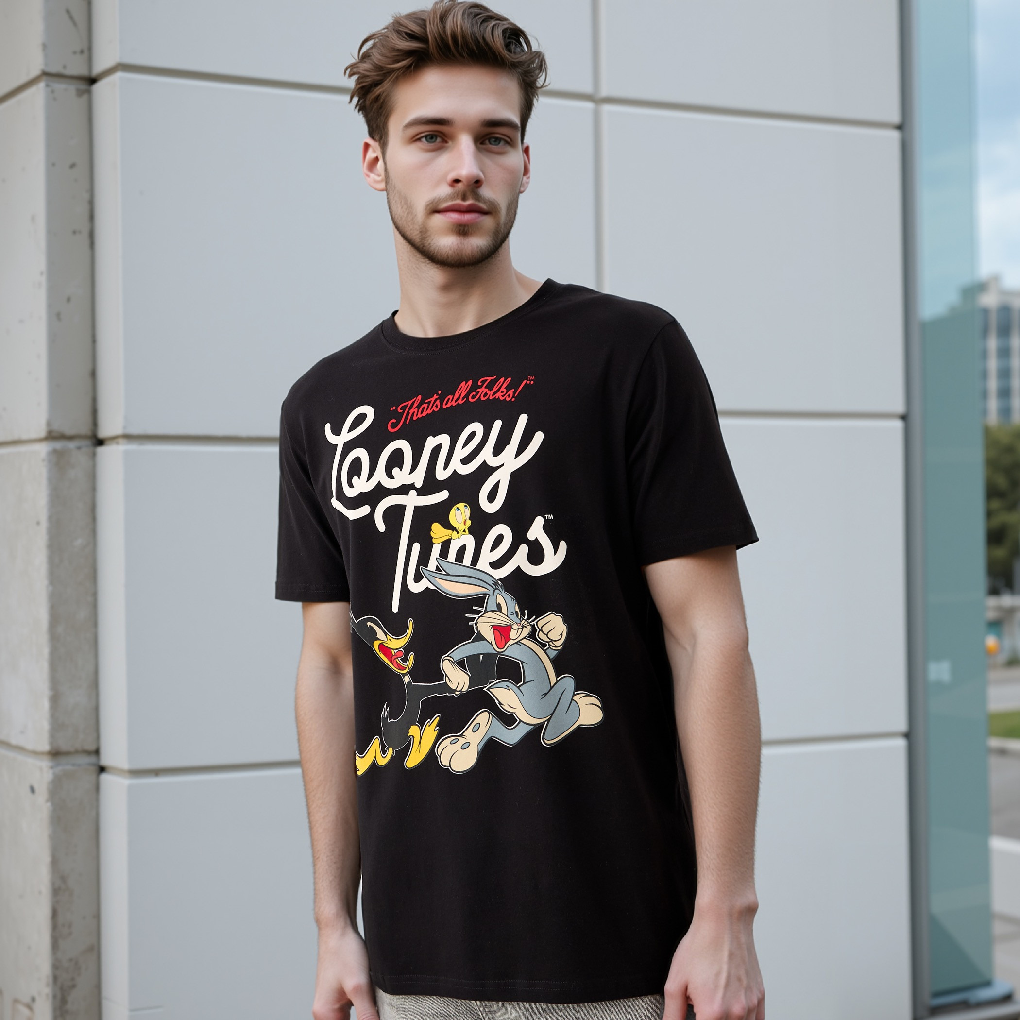 تيشيرت بقصّة عادية وياقة ضيقة وطبعات-men-clothing-tshirtsandpolos-tshirts-image-1