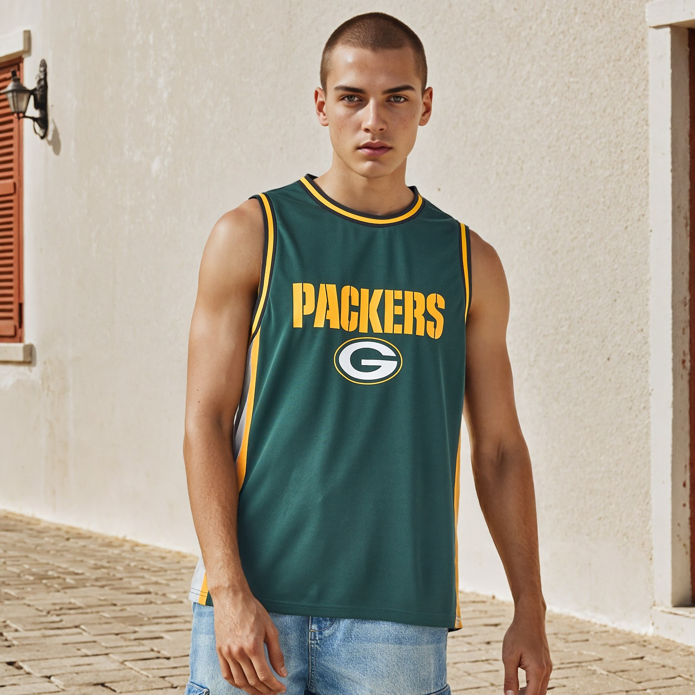 Green Bay Packers NFL Crew Neck Sleeveless Vest-men-clothing-tshirtsandpolos-vests-image-1