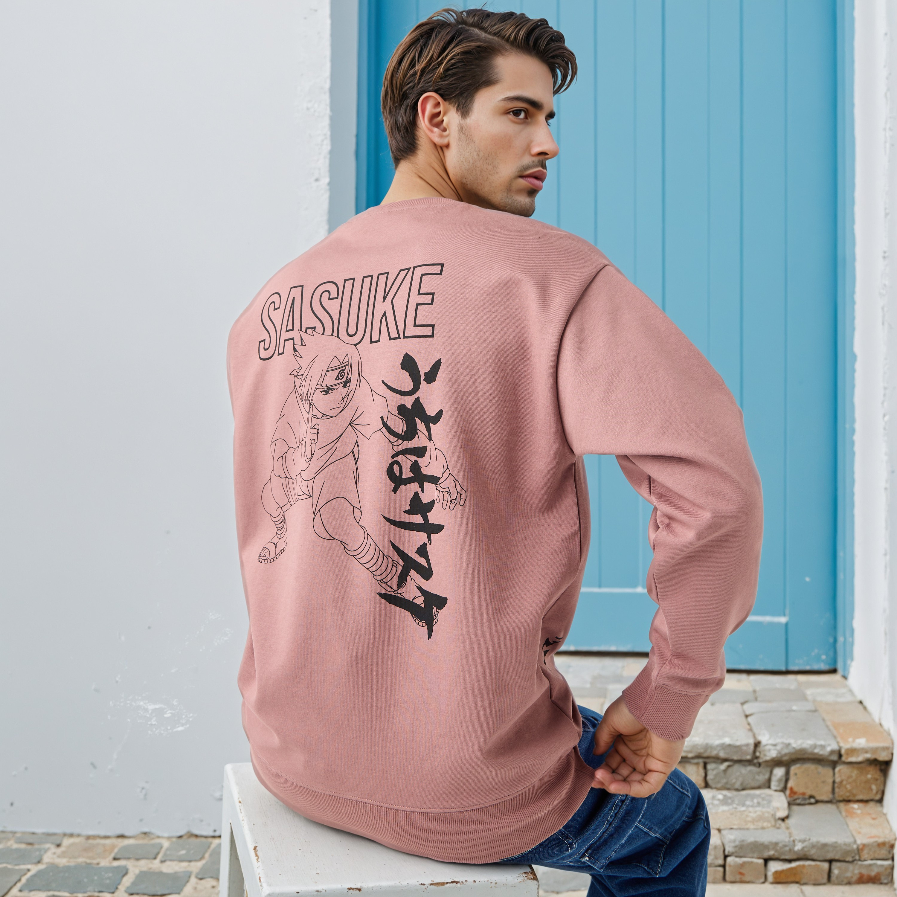 Sasuke Graphic Print Sweatshirt-men-winterwear-hoodiesandsweatshirts-image-1