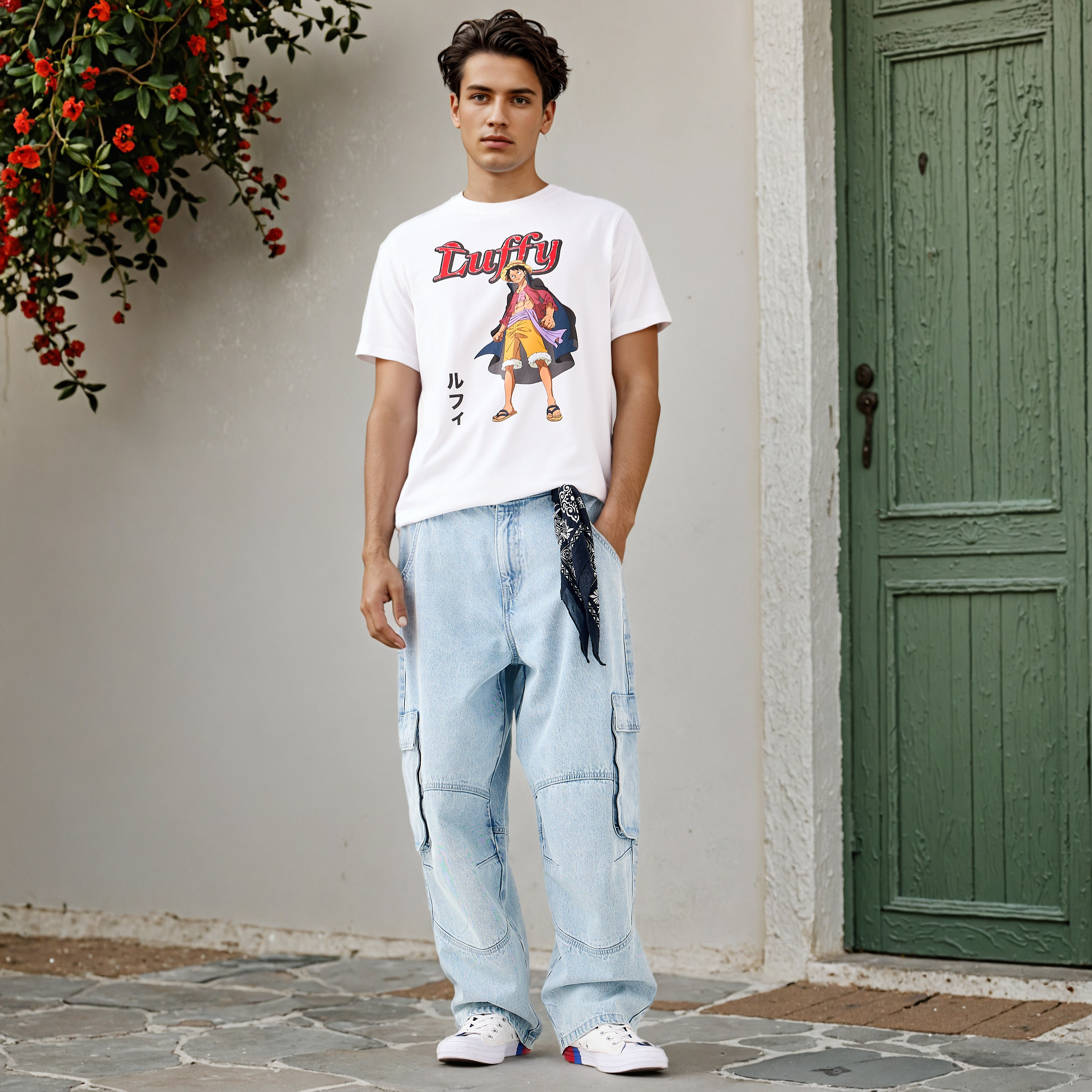 Luffy Print Regular Fit T-shirt-men-clothing-tshirtsandpolos-tshirts-image-2