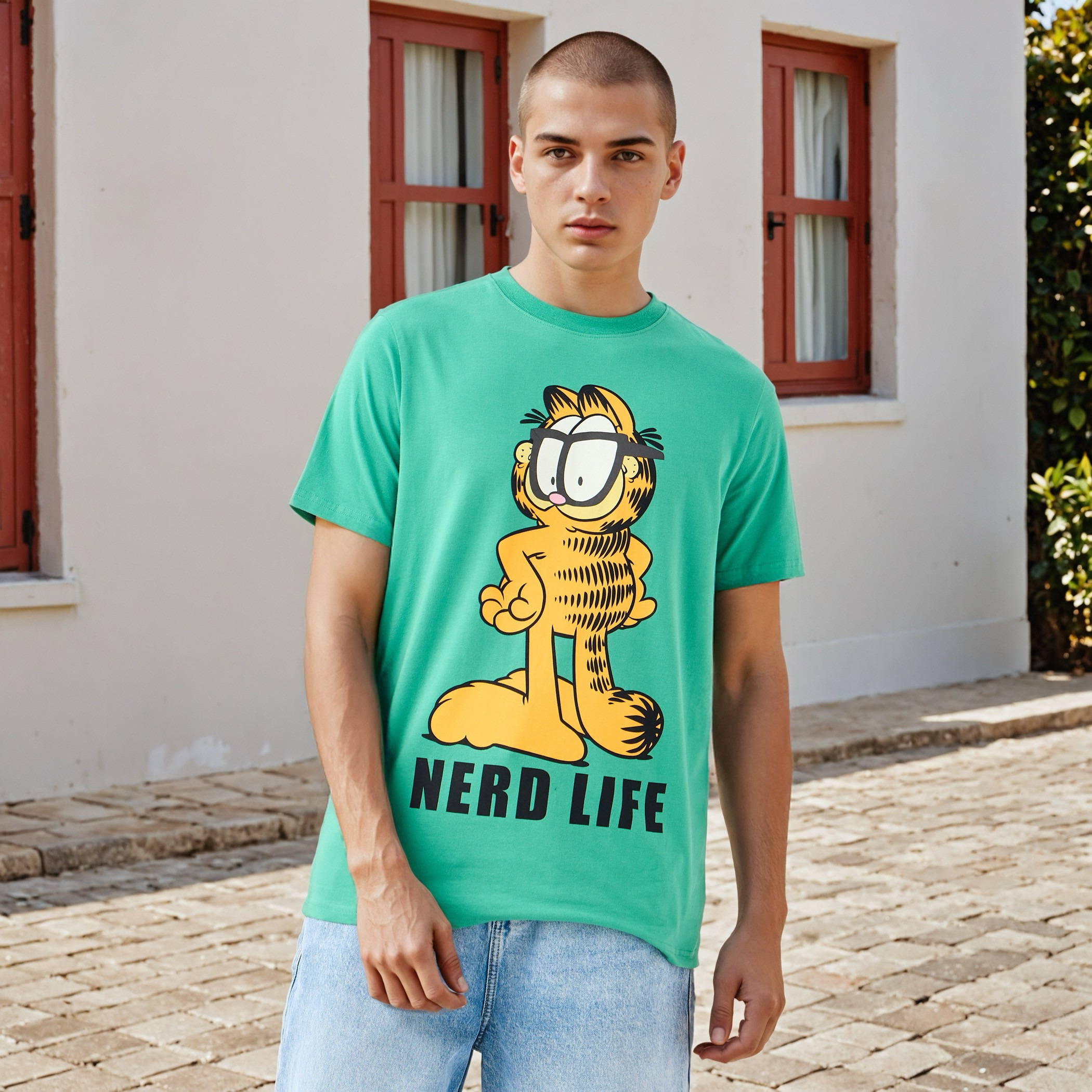 Garfield Print Regular Fit T-shirt-men-clothing-tshirtsandpolos-tshirts-image-1