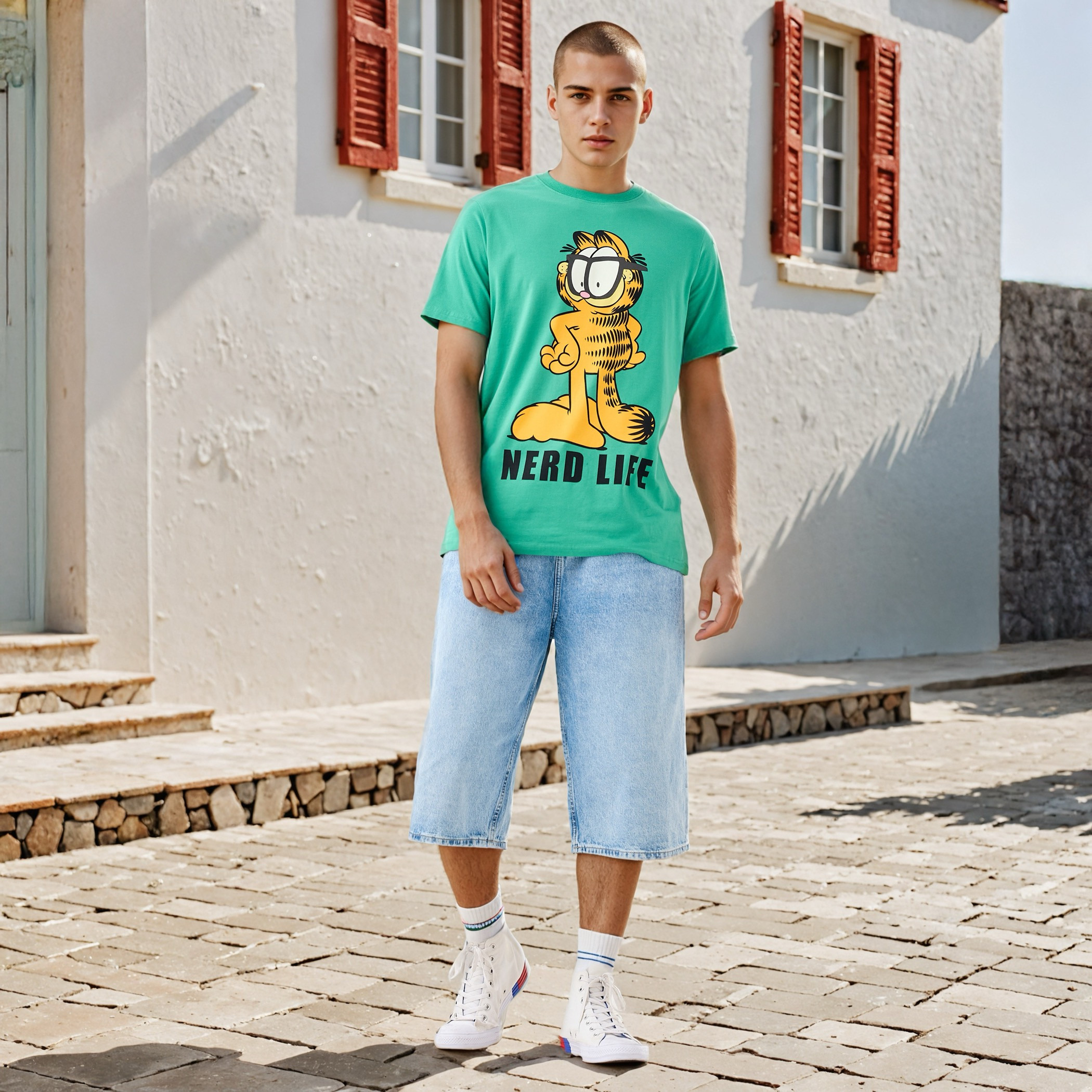 Garfield Print Regular Fit T-shirt-men-clothing-tshirtsandpolos-tshirts-image-2
