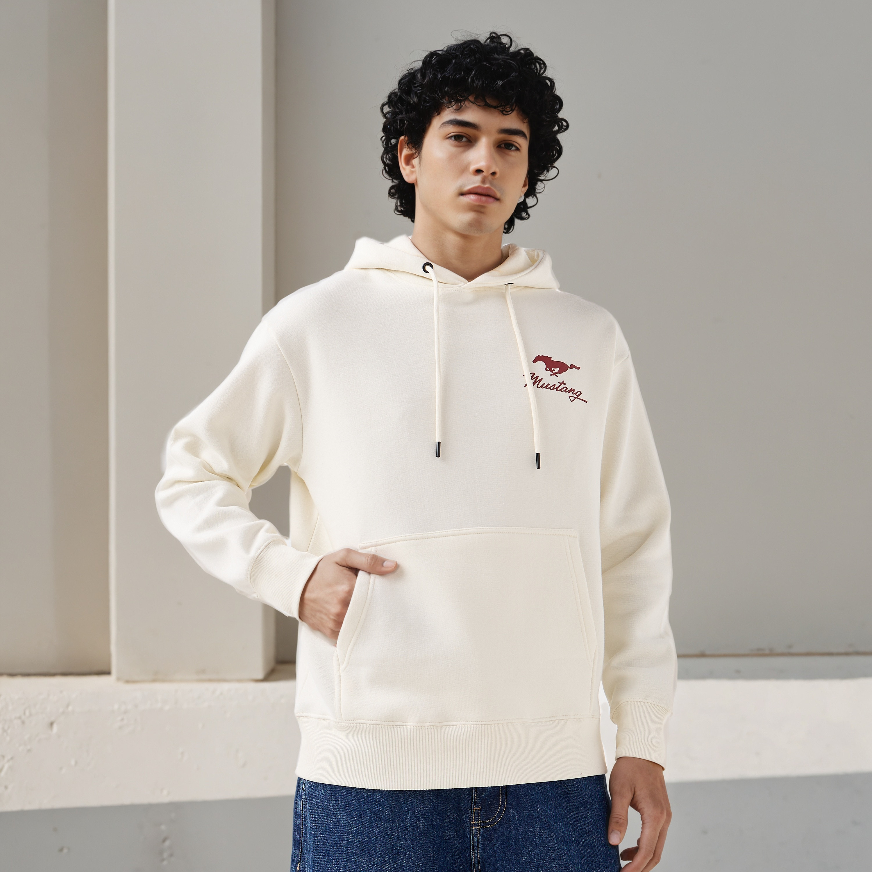 Men Oversized Mustang Print Hoodie-men-winterwear-hoodiesandsweatshirts-image-3