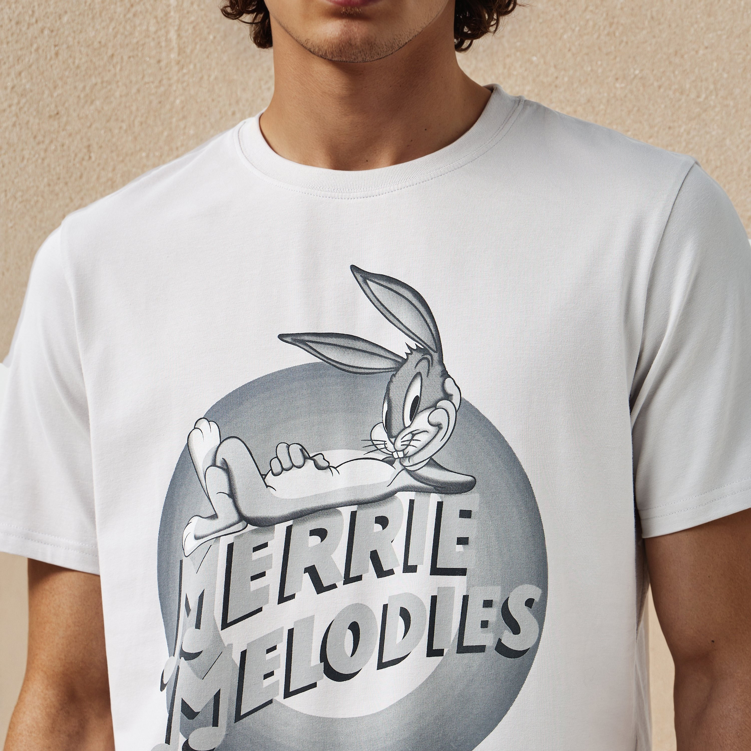 تيشيرت بياقة ضيقة وأكمام قصيرة وطبعات لوني تيونز للرجال-men-clothing-tshirtsandpolos-tshirts-image-5
