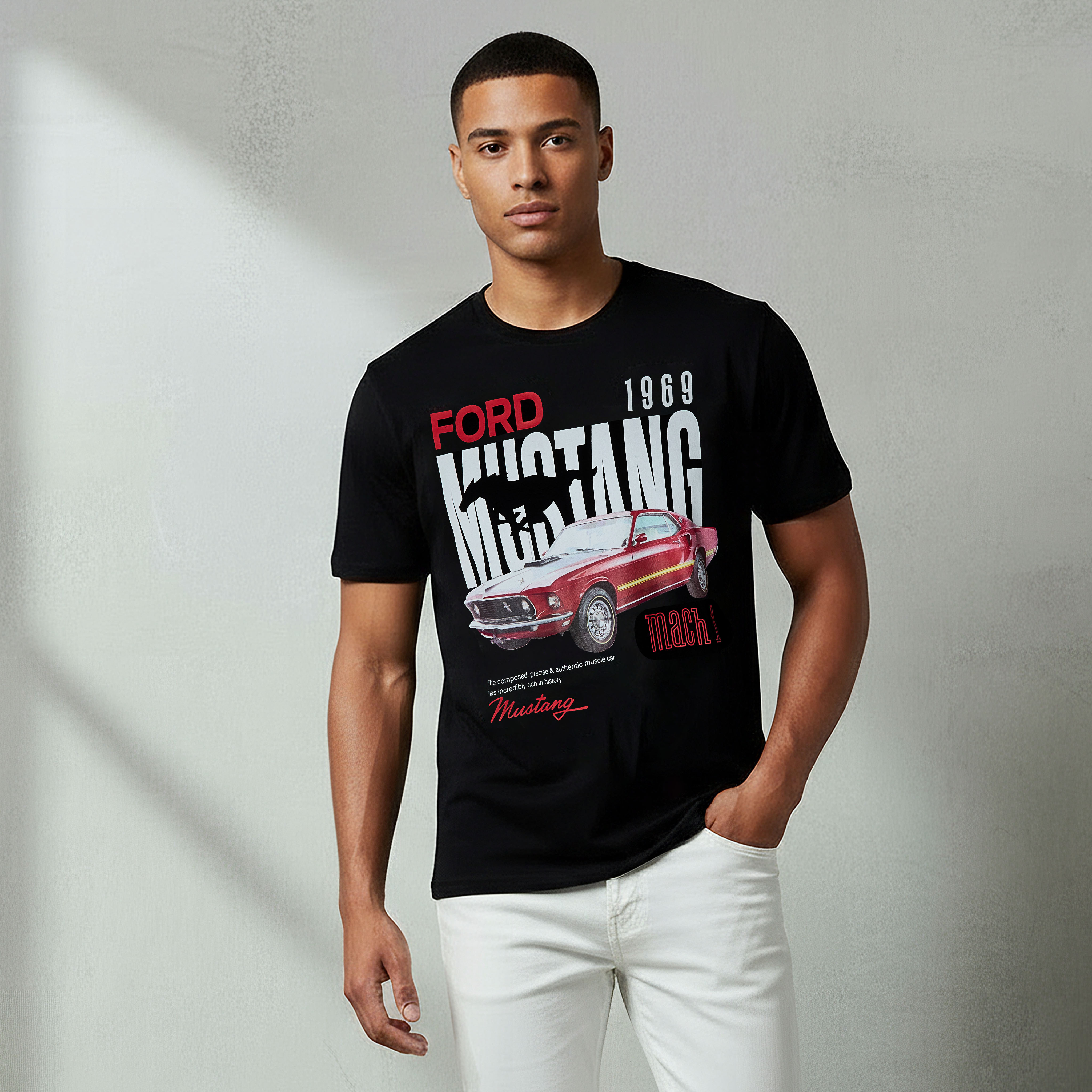 Ford Mustang Men Regular Fit Crew Neck Short Sleeves T-shirt-men-clothing-tshirtsandpolos-tshirts-image-2