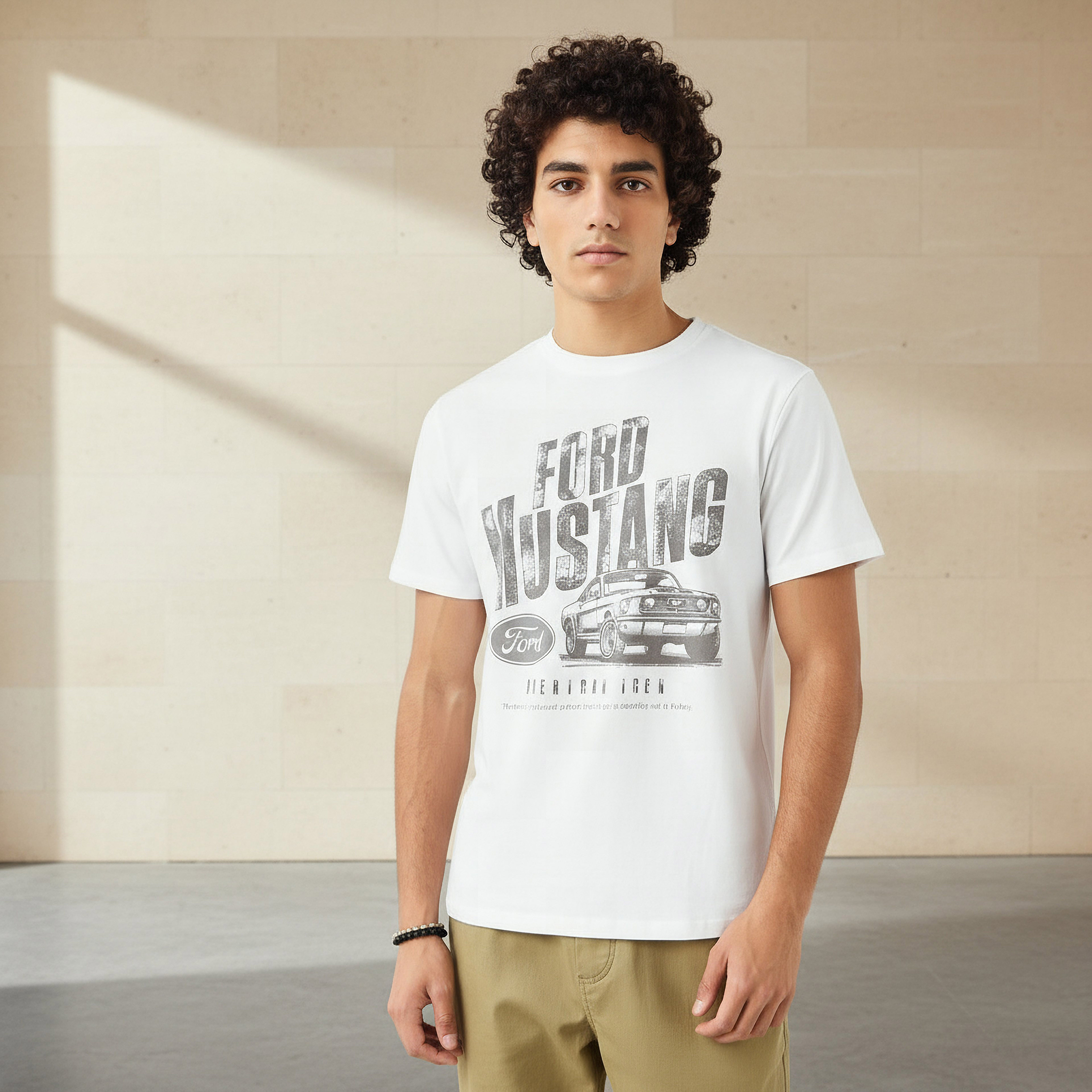 Ford Mustang Men Regular Fit Crew Neck Short Sleeves T-shirt-men-clothing-tshirtsandpolos-tshirts-image-1
