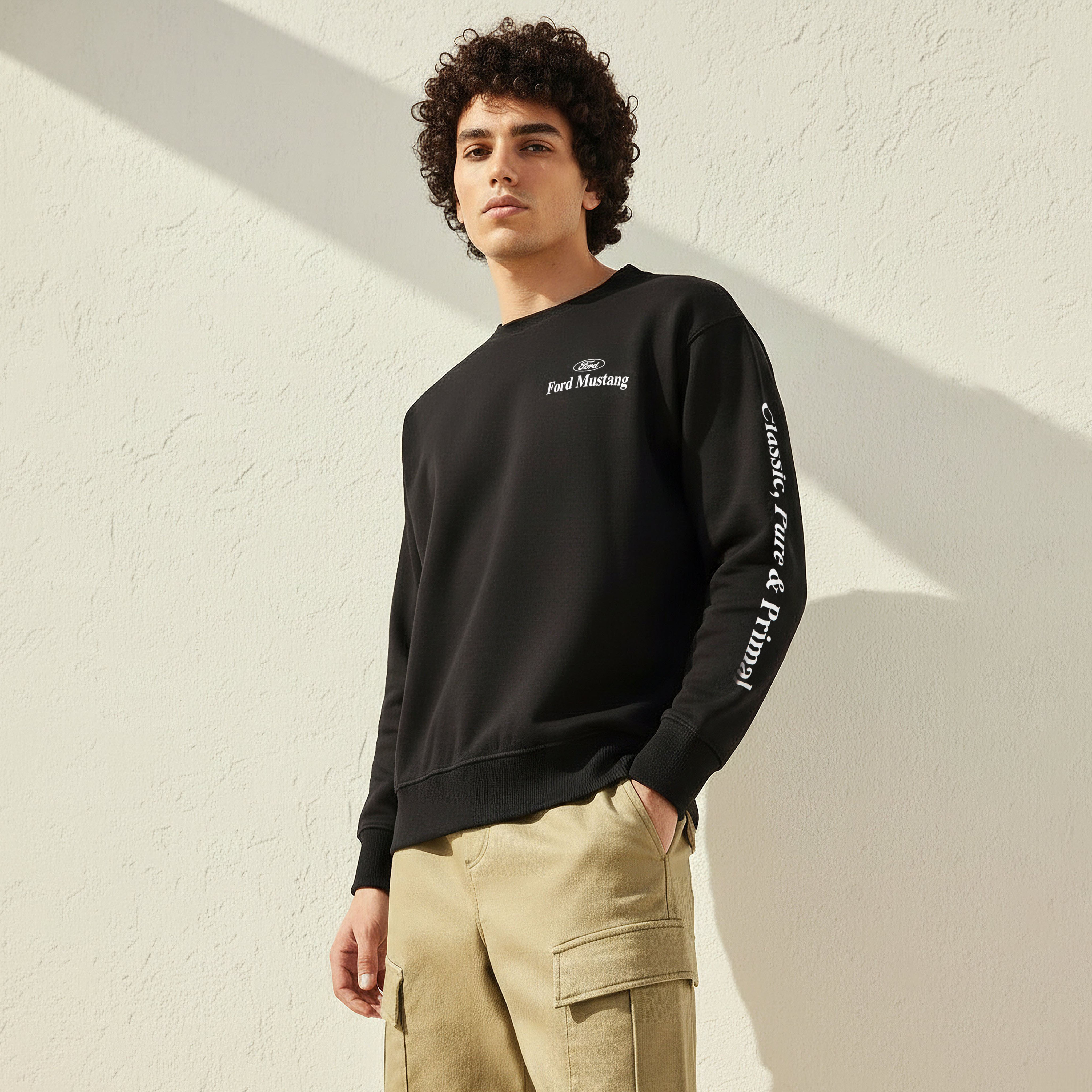Ford Mustang Men Regular Fit Sweatshirt-men-winterwear-hoodiesandsweatshirts-image-1
