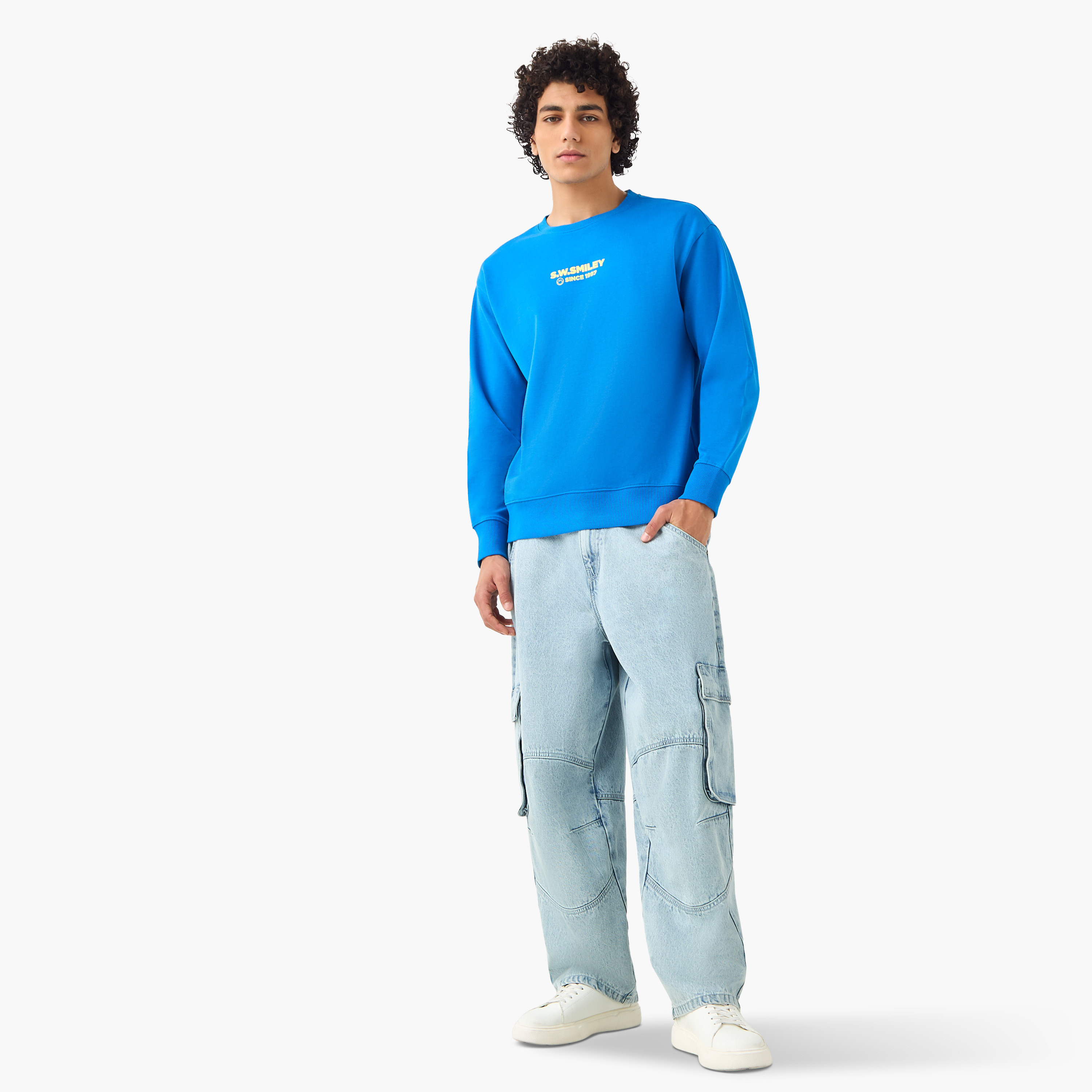 Smiley Men Regular Fit Sweatshirt-men-winterwear-hoodiesandsweatshirts-image-3