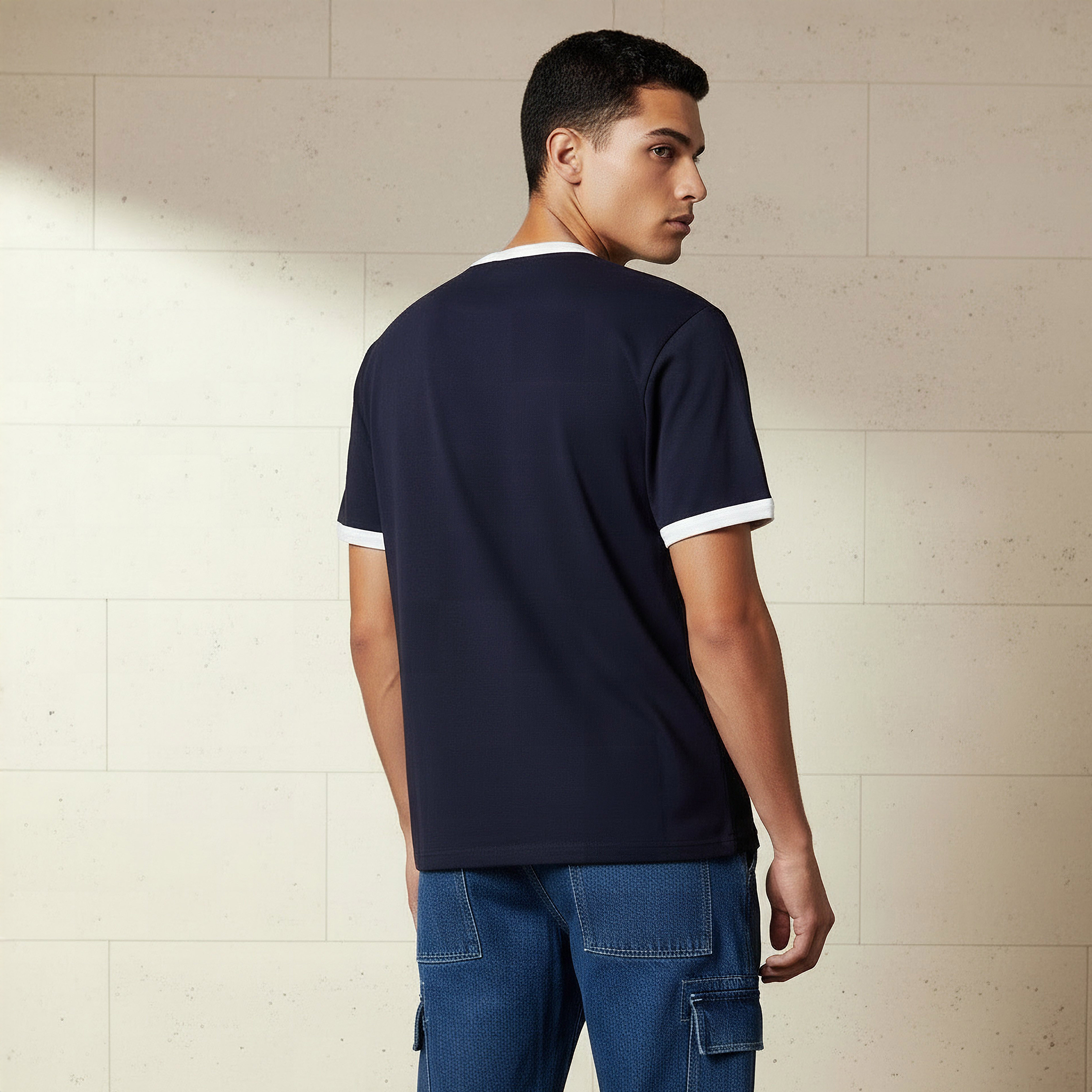 Yale University Men Relaxed Fit Crew Neck Short Sleeves Ringer T-shirt-men-clothing-tshirtsandpolos-tshirts-image-3