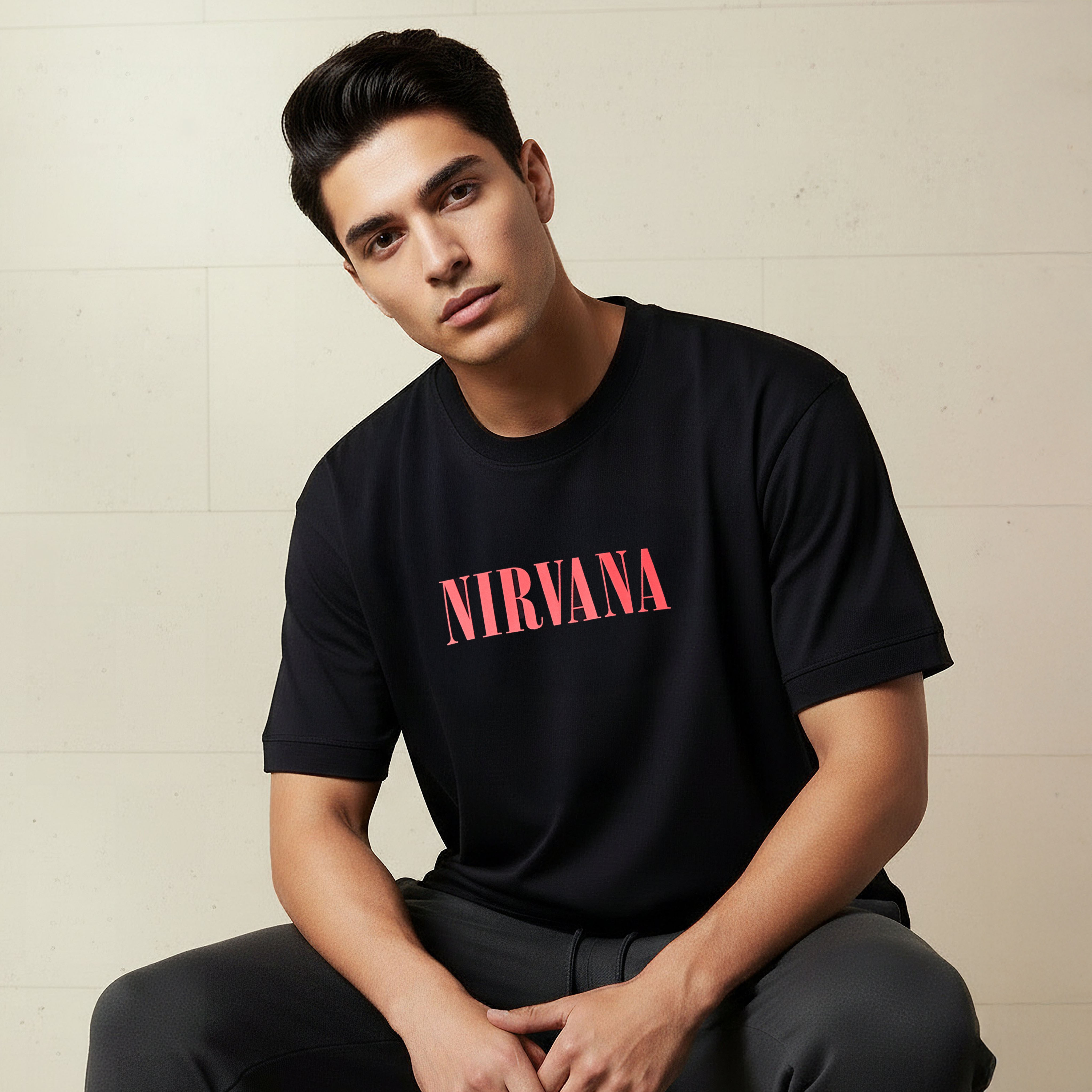 Nirvana Men Relaxed Fit Crew Neck Short Sleeves T-shirt-men-clothing-tshirtsandpolos-tshirts-image-1