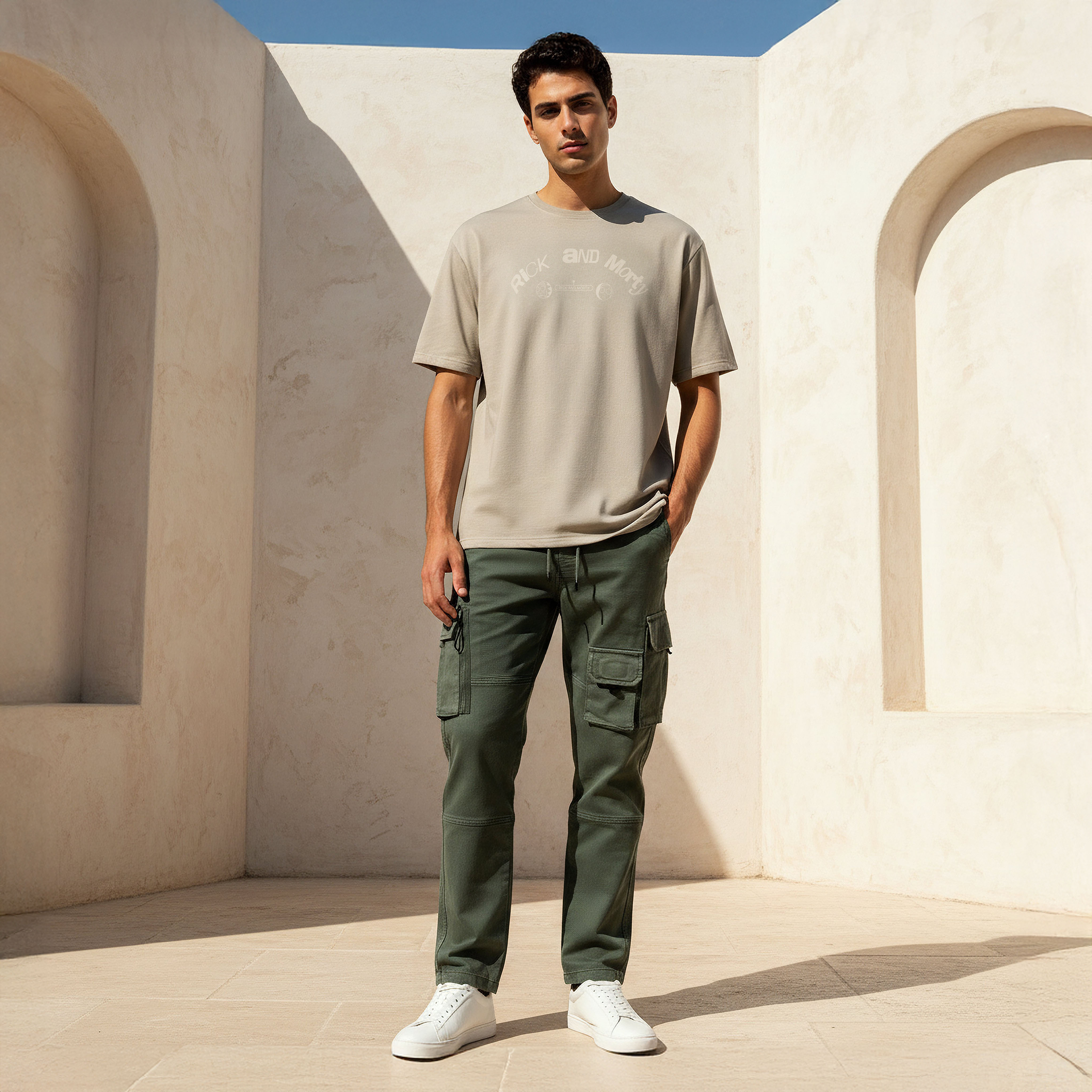 تي شيرت للرجال بطبعة ريك آند مورتي بأكمام قصيرة وياقة دائرية وقصة مريحة-men-clothing-tshirtsandpolos-tshirts-image-3