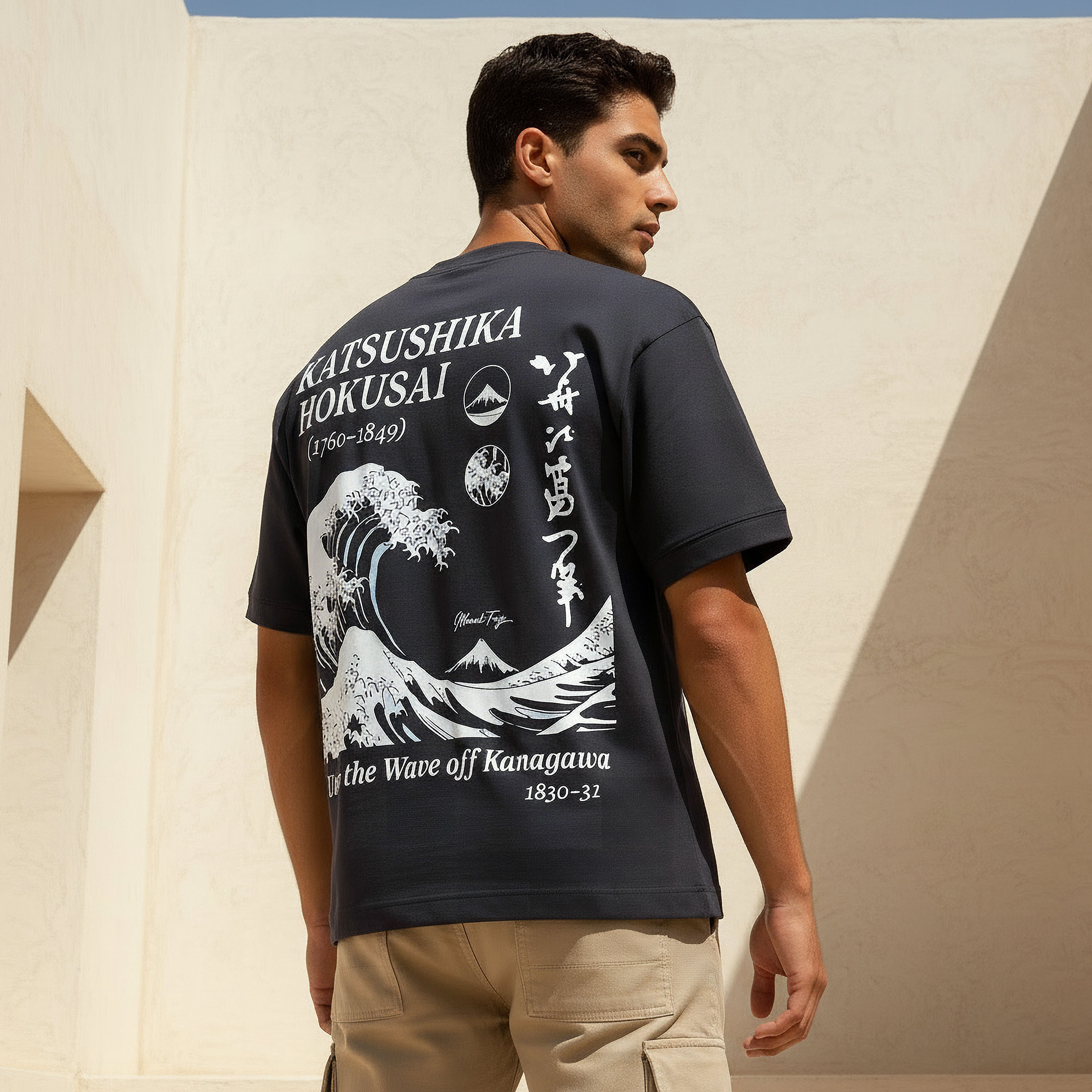 Men Regular Fit Crew Neck Short Sleeve Katsushika Hokusai Print T-shirt-PROMO_SP_QA_RGCC_BUY2FOR109_040325-image-4
