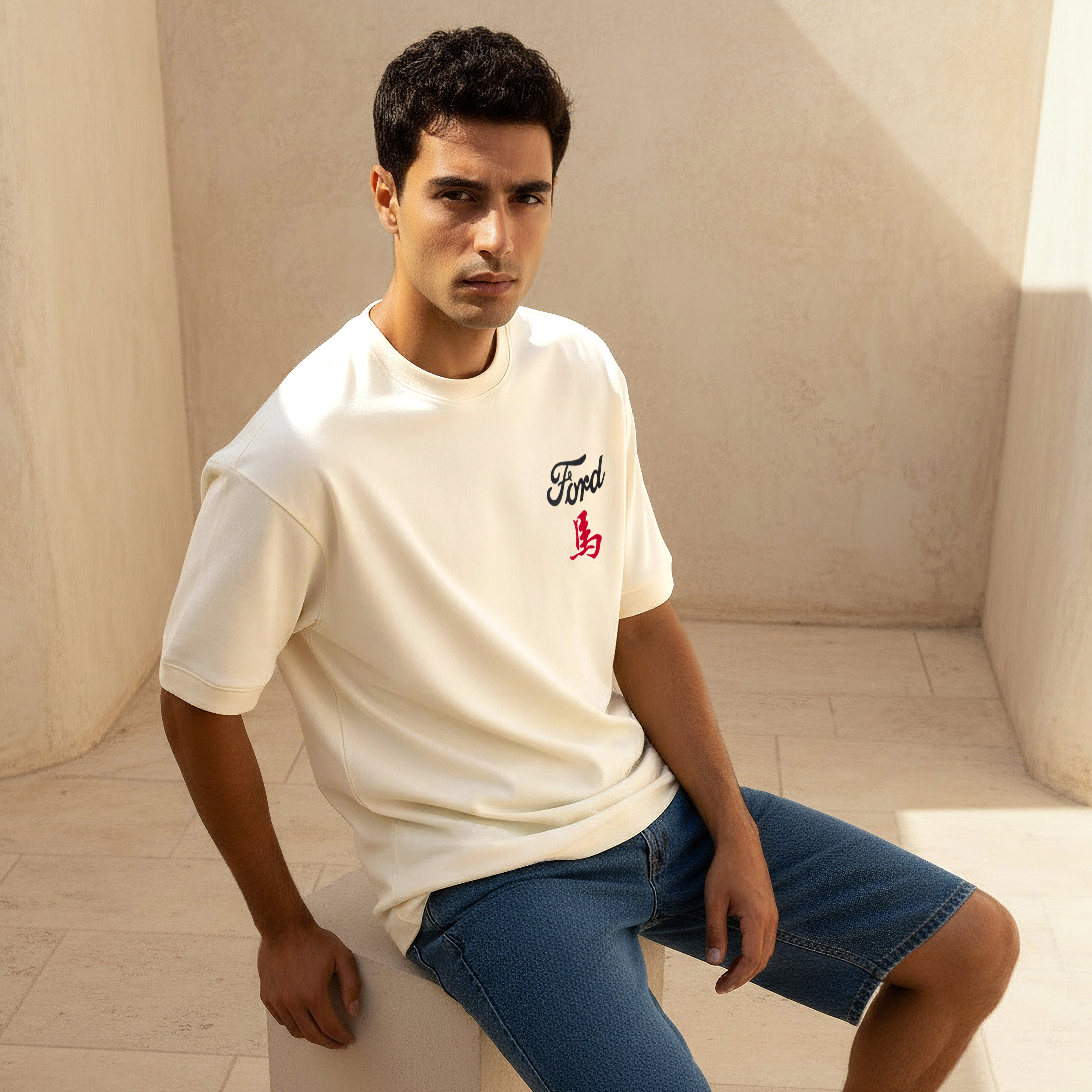 Men Regular Fit Crew Neck Short Sleeve Ford Print T-shirt-PROMO_SP_AE_RGCC_BUY2FOR109_040325-image-1