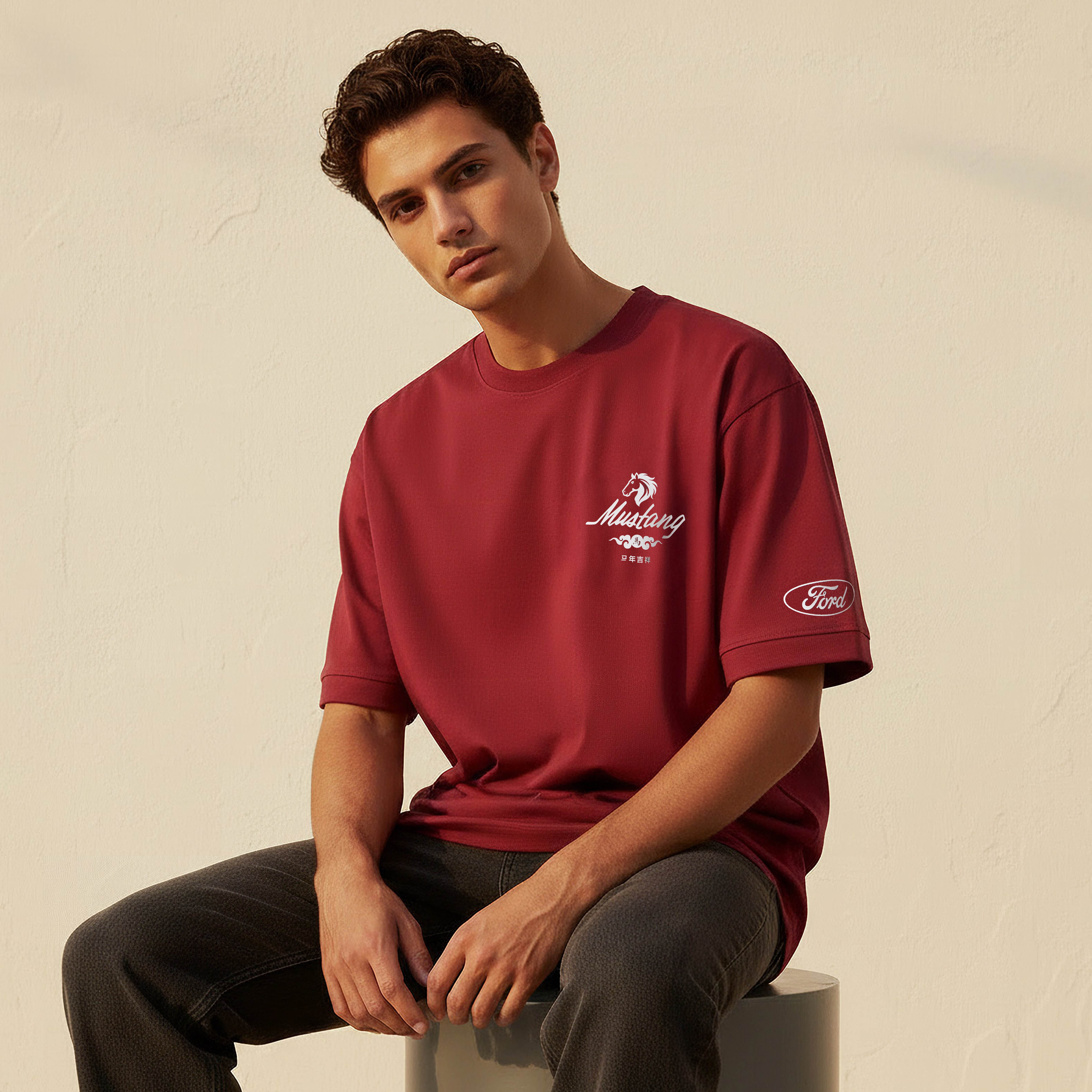 Men Regular Fit Crew Neck Short Sleeve Mustang Print T-shirt-PROMO_SP_KW_RGCC_BUY2FOR9_040325-image-1