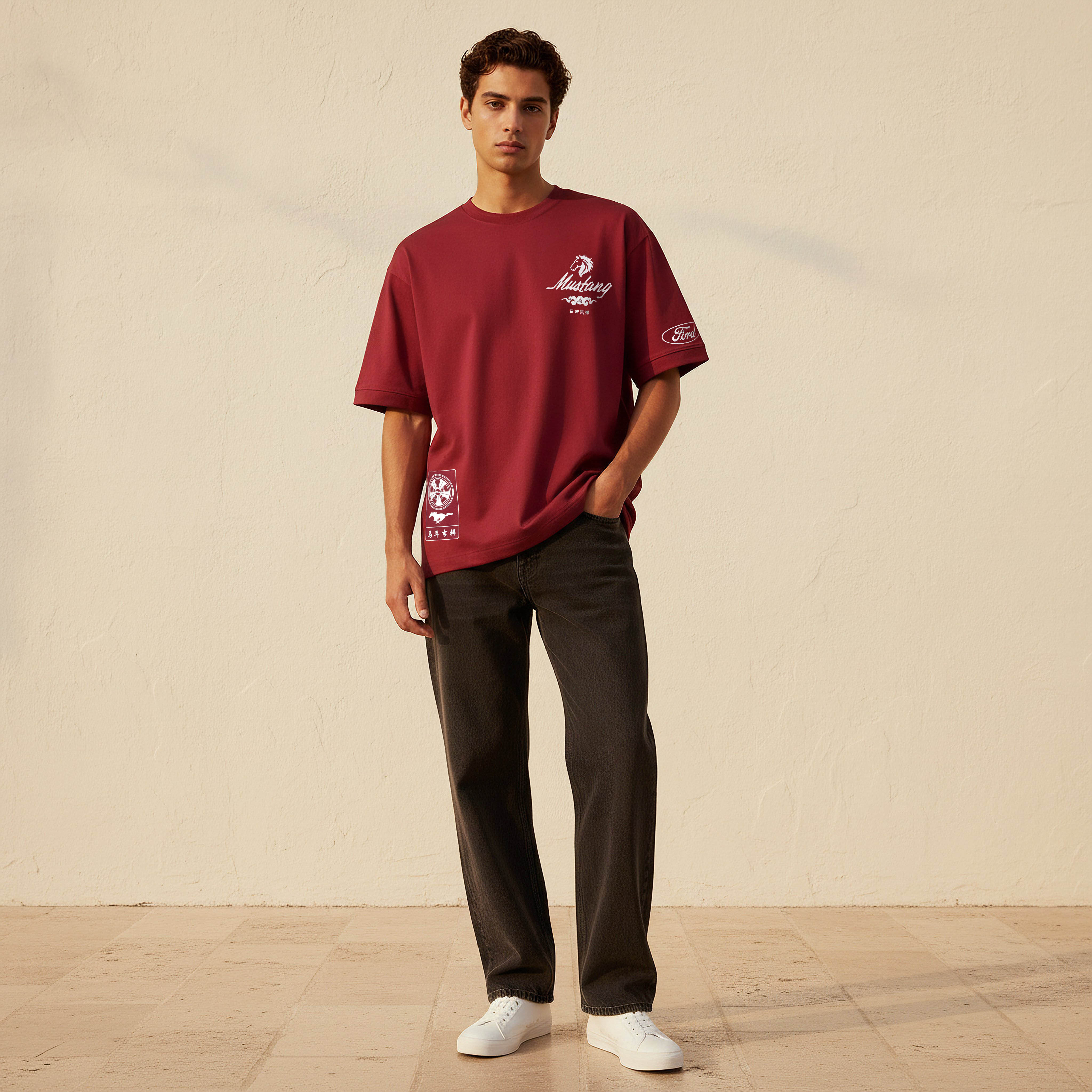 Men Regular Fit Crew Neck Short Sleeve Mustang Print T-shirt-PROMO_SP_KW_RGCC_BUY2FOR9_040325-image-3